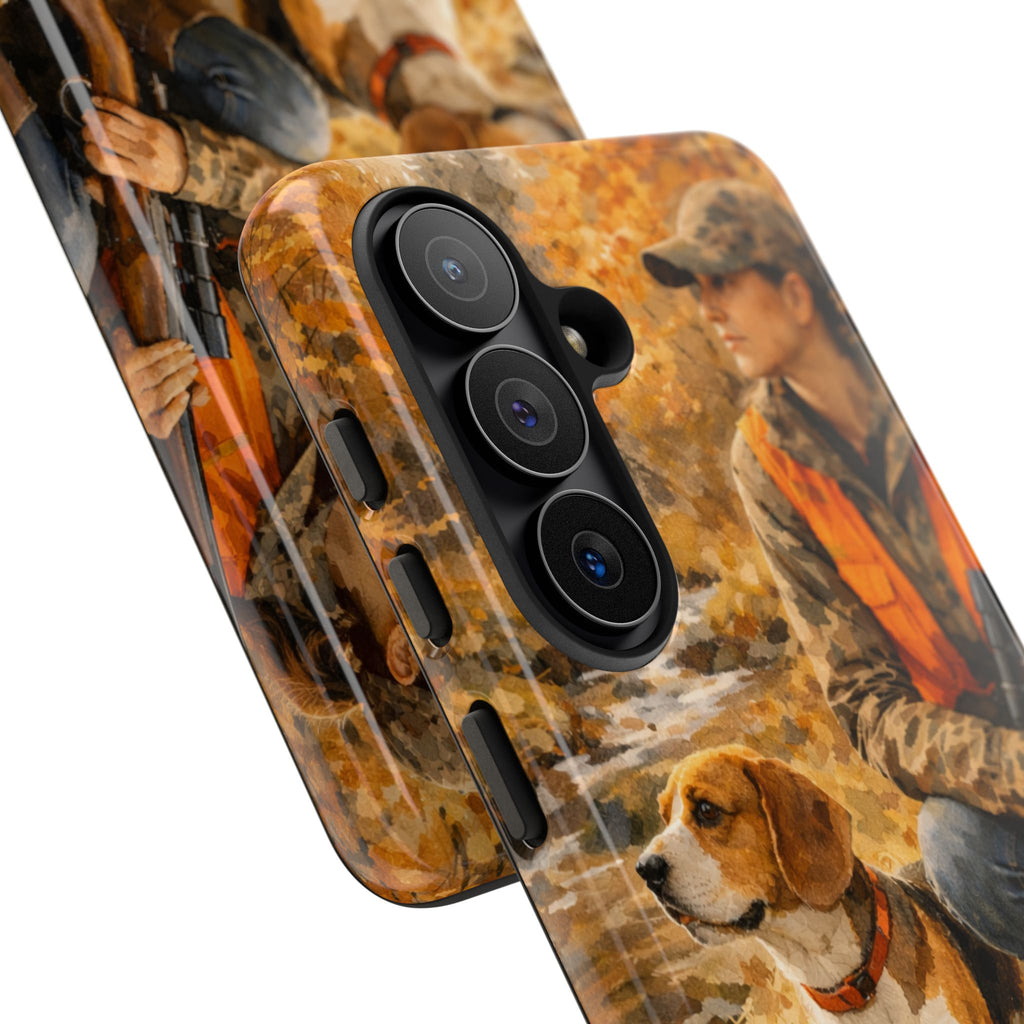 Hunter and Beagle Phone Case — Hunting Dog Autumn Camouflage iPhone Cover