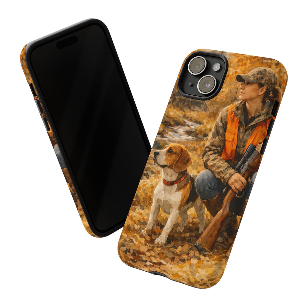 Hunter and Beagle Phone Case — Hunting Dog Autumn Camouflage iPhone Cover