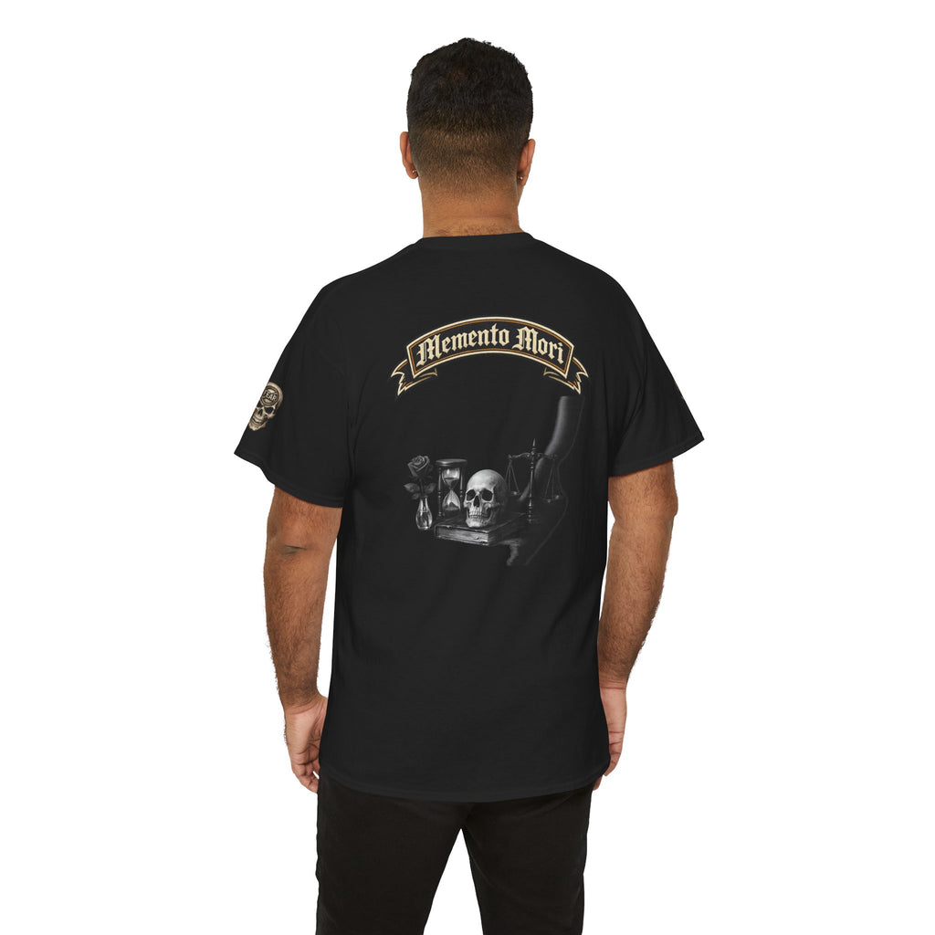 Premium Memento Mori Tee — Stoic Bust & Skull Graphic T-Shirt