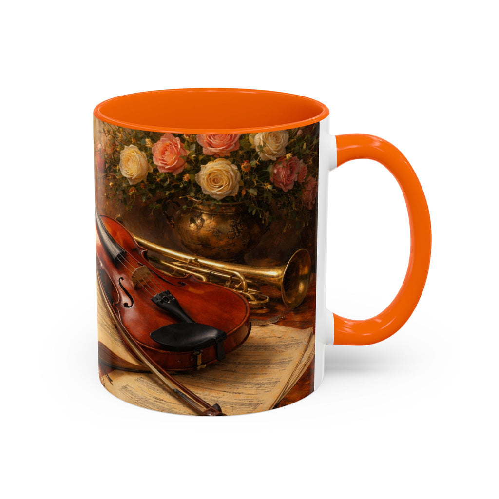 Classical Music Coffee Mug – Classical Music Floral Design (11/15 oz)