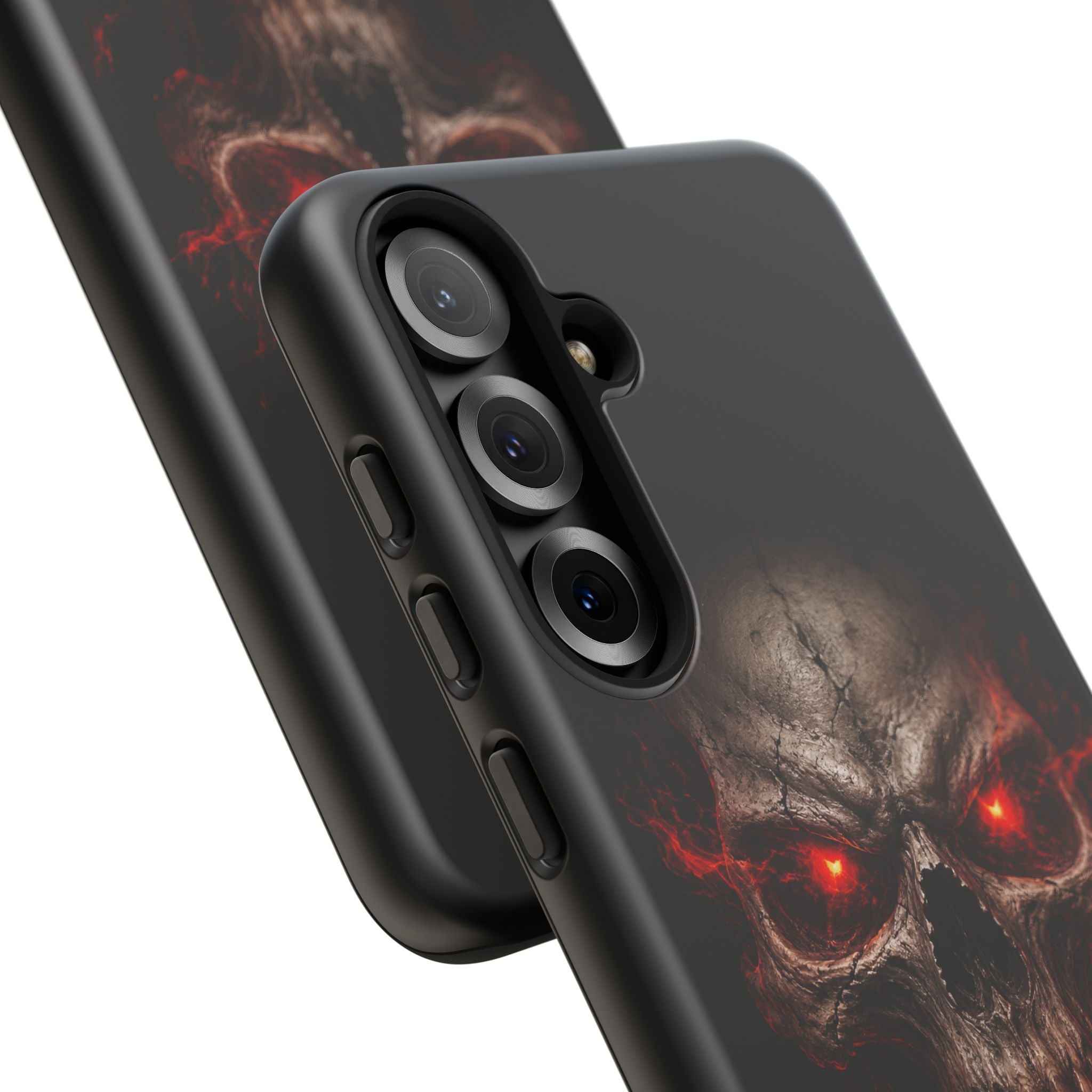 Flaming Skull Tough Case — Heavy-Duty Phone Case with Red-Eye Skull Design