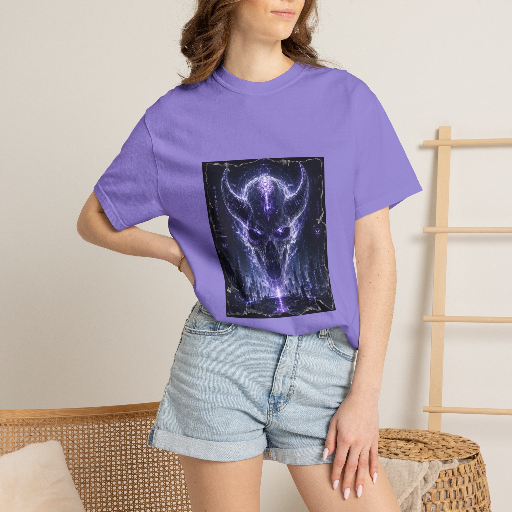 Ethereal Demon Skull T-Shirt — Cyber Goth Graphic Tee