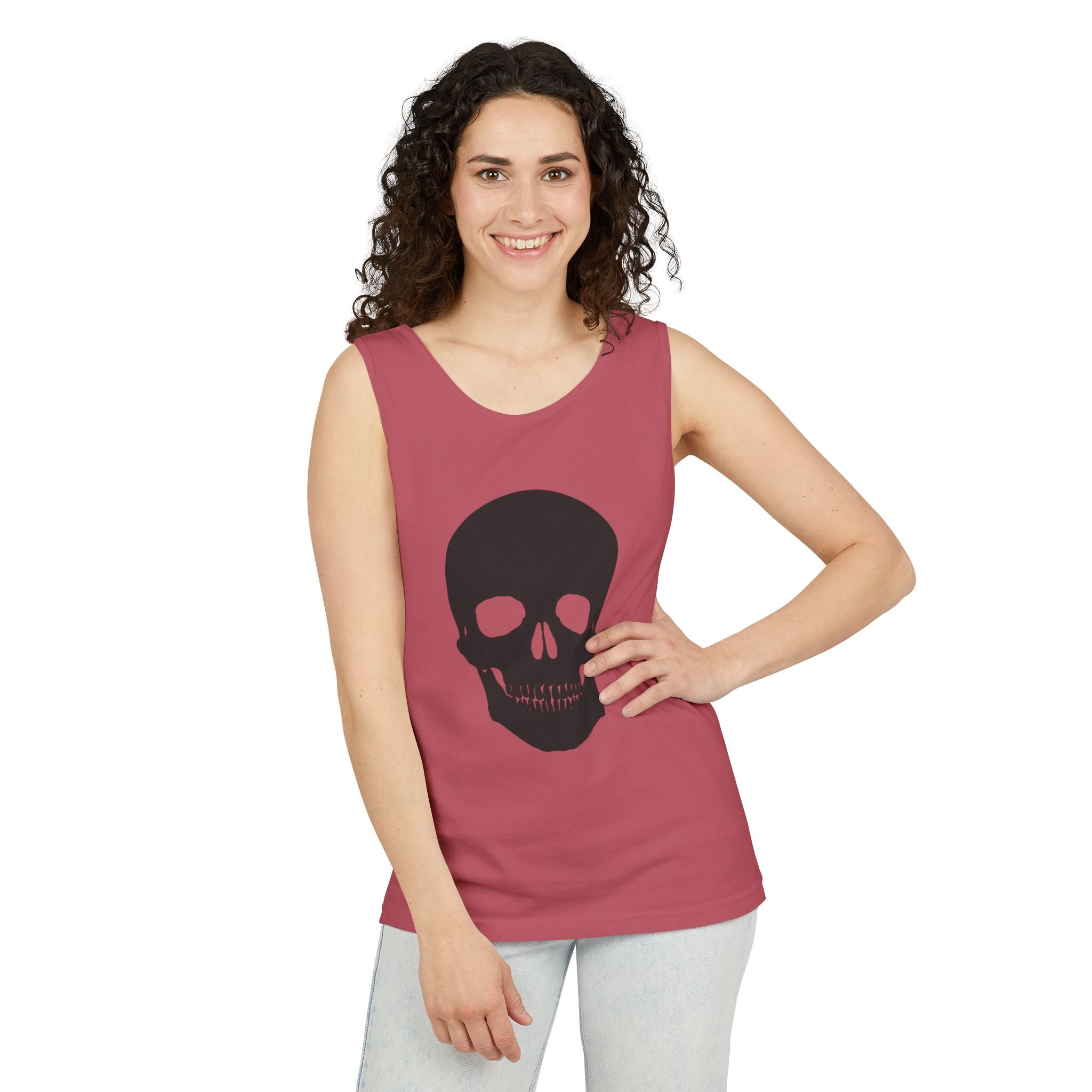Skull Graphic Tank Top — Bold Black Skull Summer Vest