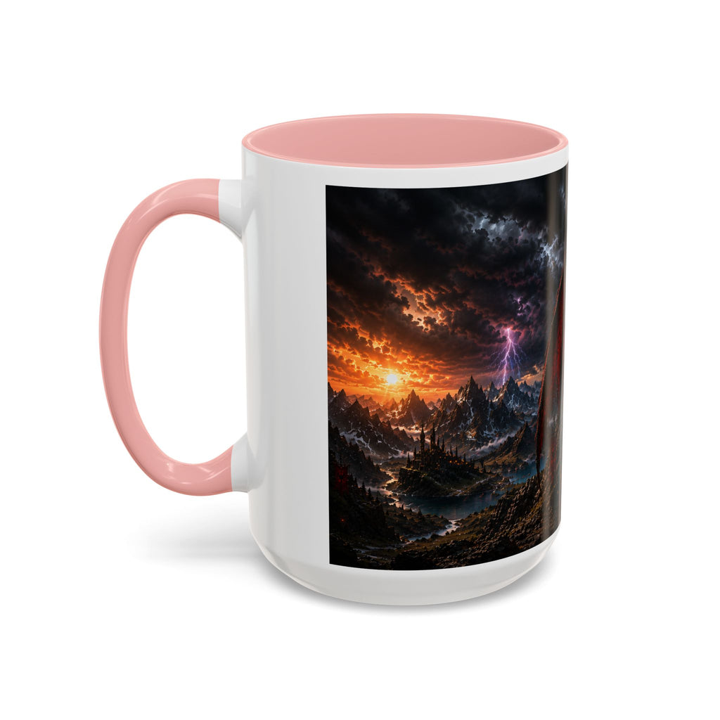 Dragon Coffee Mug — Dark Fantasy Red-Eyed Dragon Accent Mug (11/15oz)