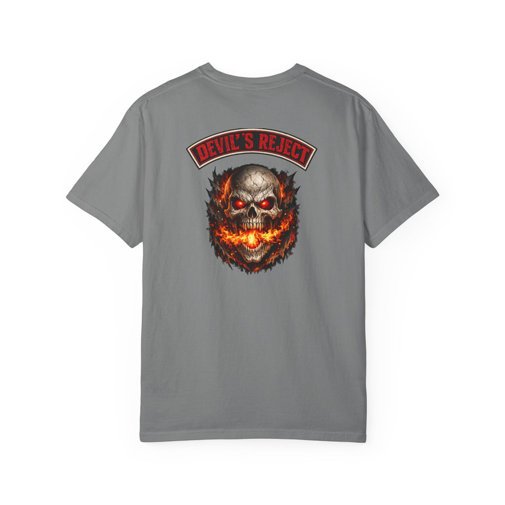 Premium Devil's Reject Skull T-Shirt — Flaming Skull Graphic Tee