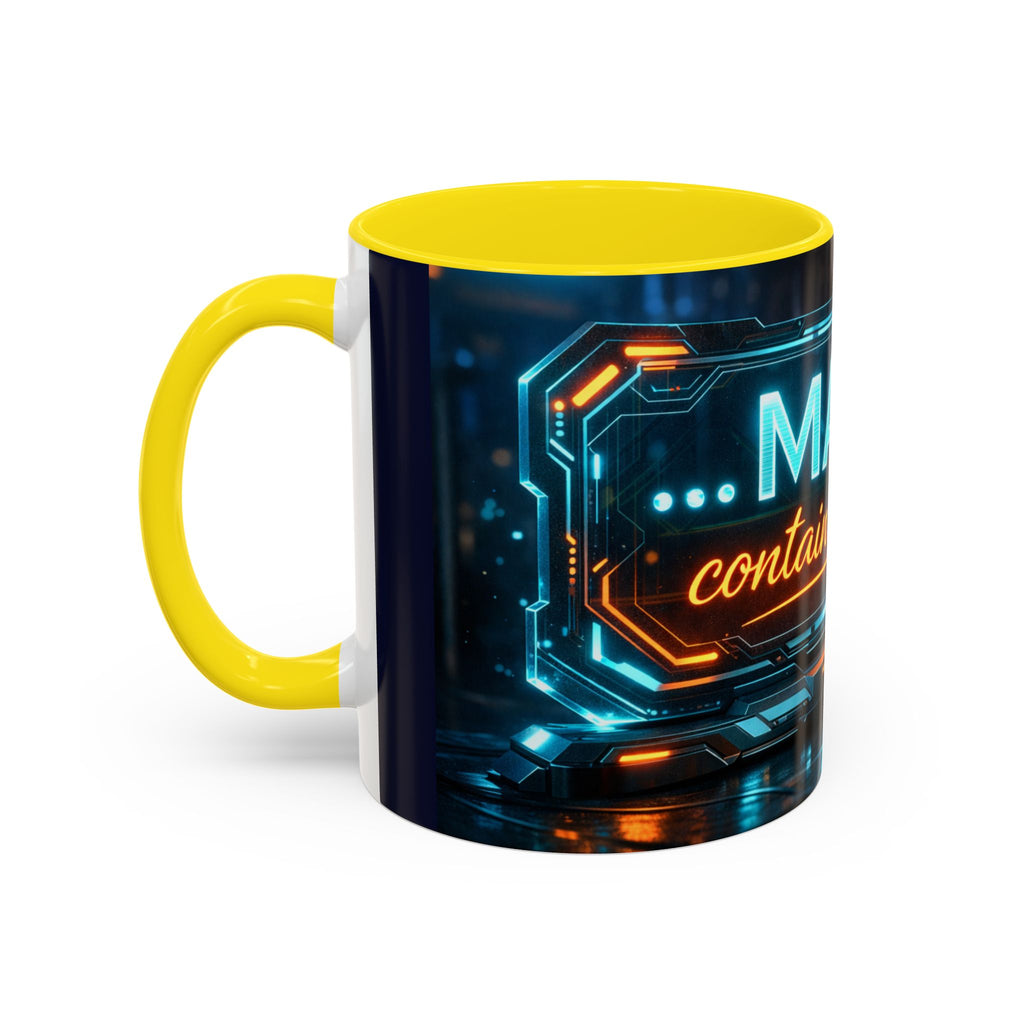 Coffee Mug — Neon Sign “May Contain Whiskey” Accent Mug (11/15 oz)