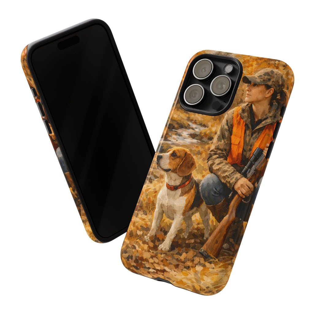 Hunter and Beagle Phone Case — Hunting Dog Autumn Camouflage iPhone Cover