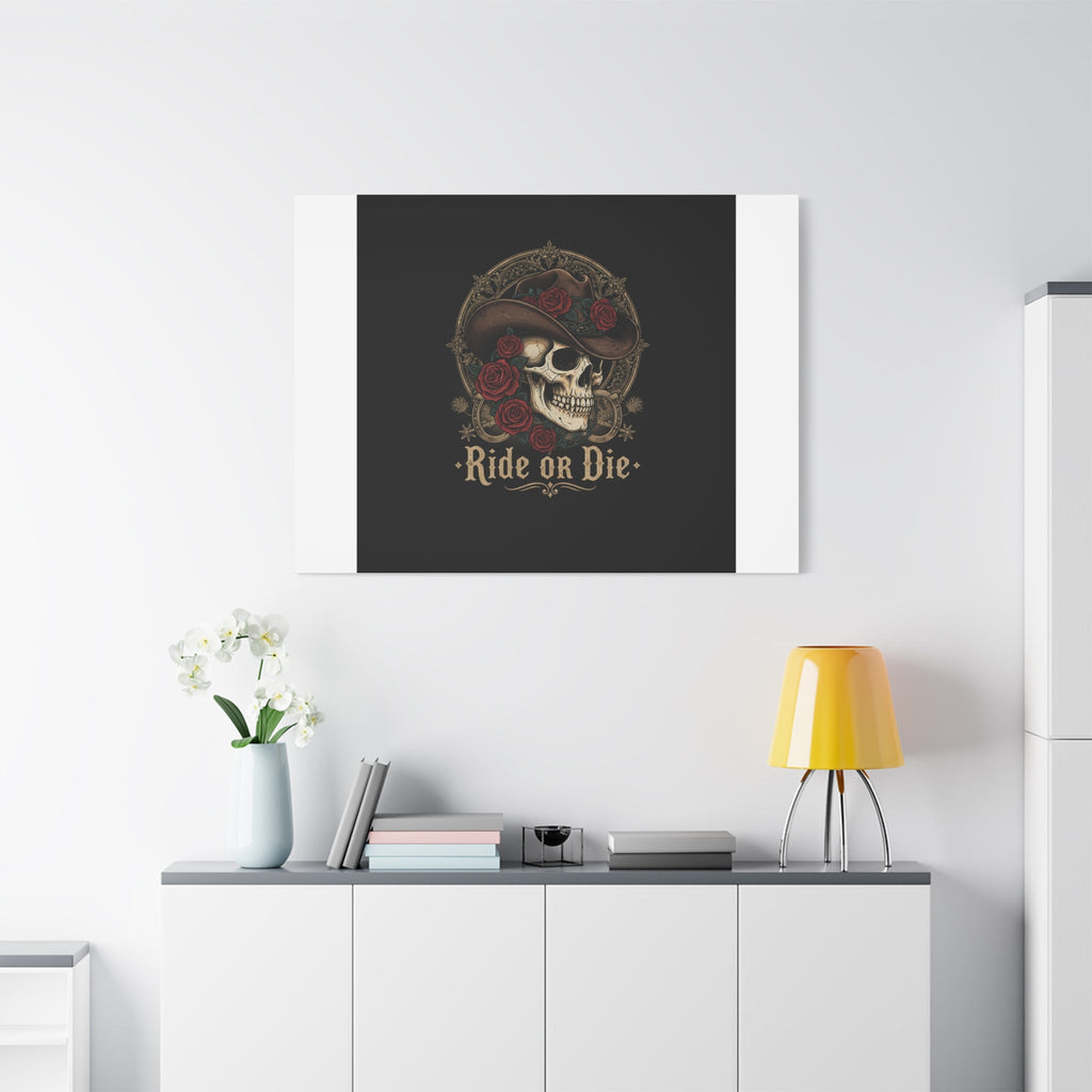 Ride or Die Skull Canvas | Western Skull Art, Gothic Americana