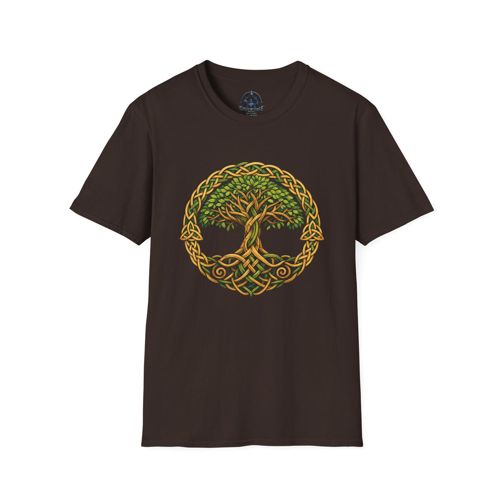 Celtic Tree of Life T-Shirt — Green Knotwork Spiritual Nature Tee