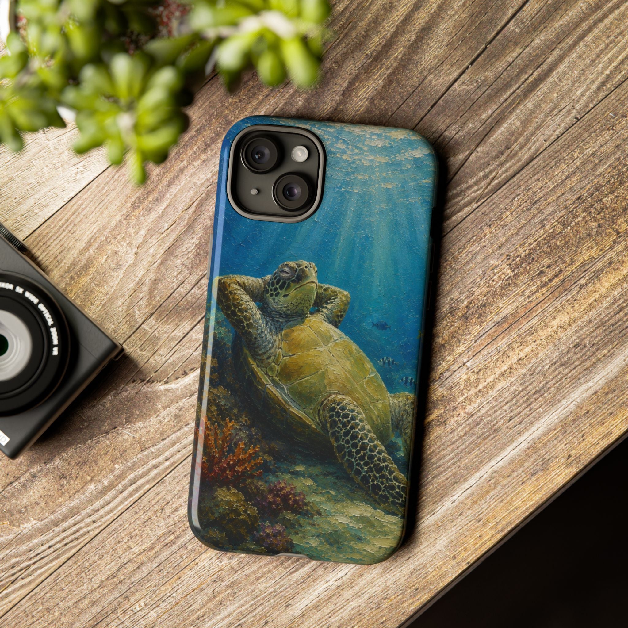 Sea Turtle Relaxation Phone Case — Ocean Underwater Art Protective Tough Case