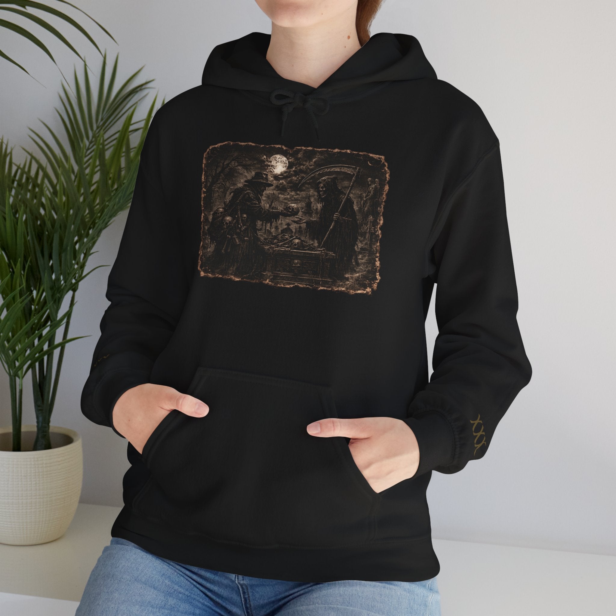 Vintage Reaper and Bone Collector Hoodie — Moon & Bone Graphic Sweatshirt