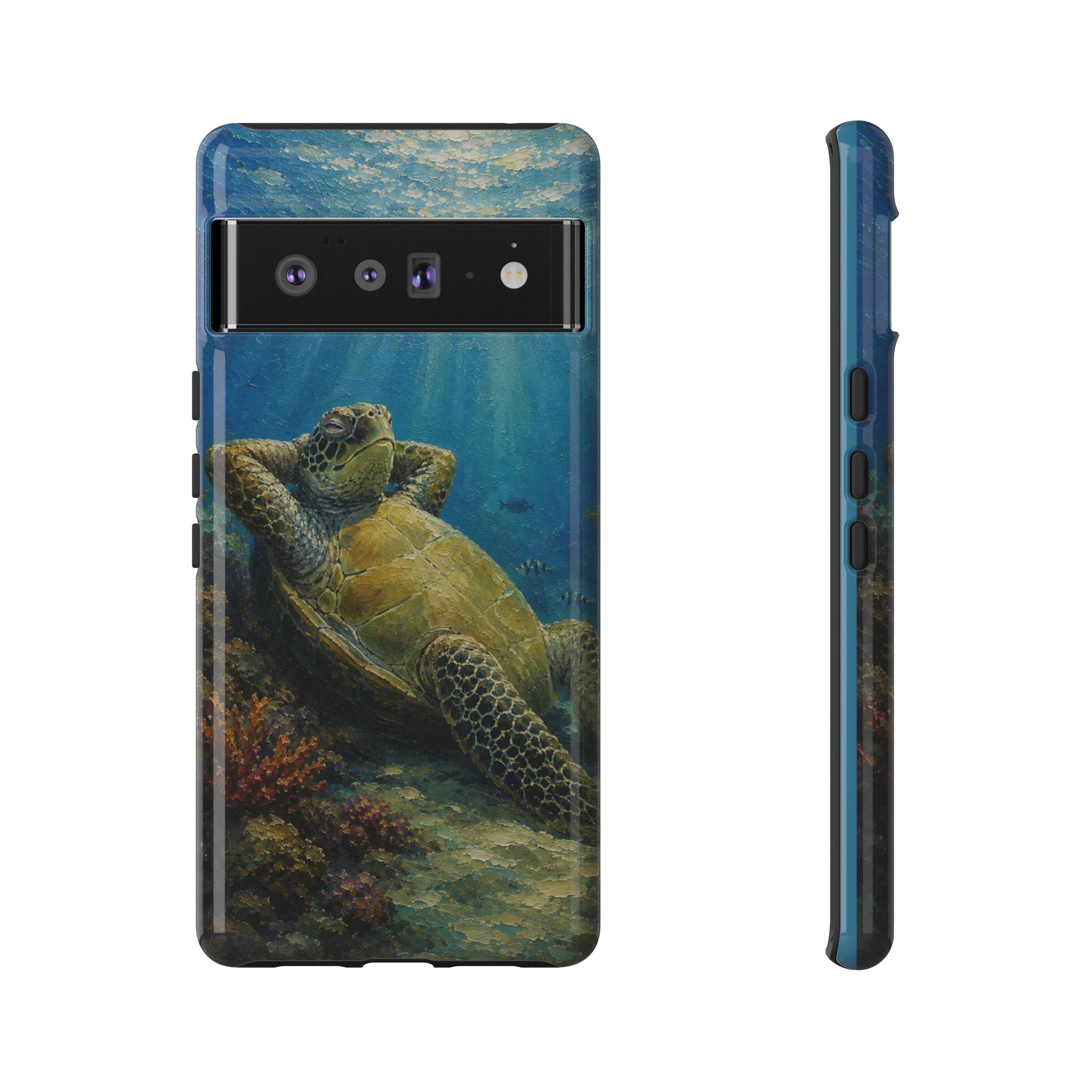 Sea Turtle Relaxation Phone Case — Ocean Underwater Art Protective Tough Case