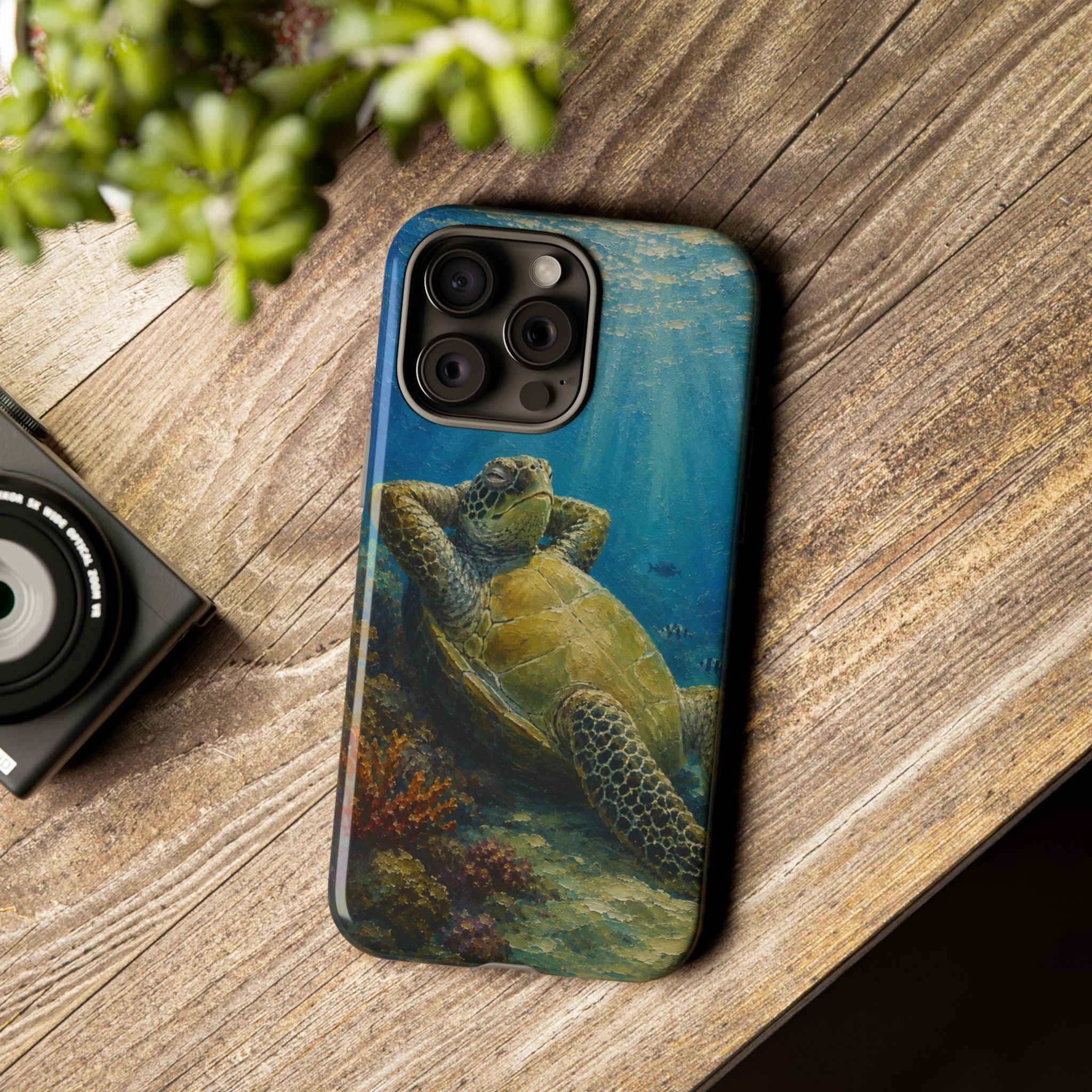 Sea Turtle Relaxation Phone Case — Ocean Underwater Art Protective Tough Case