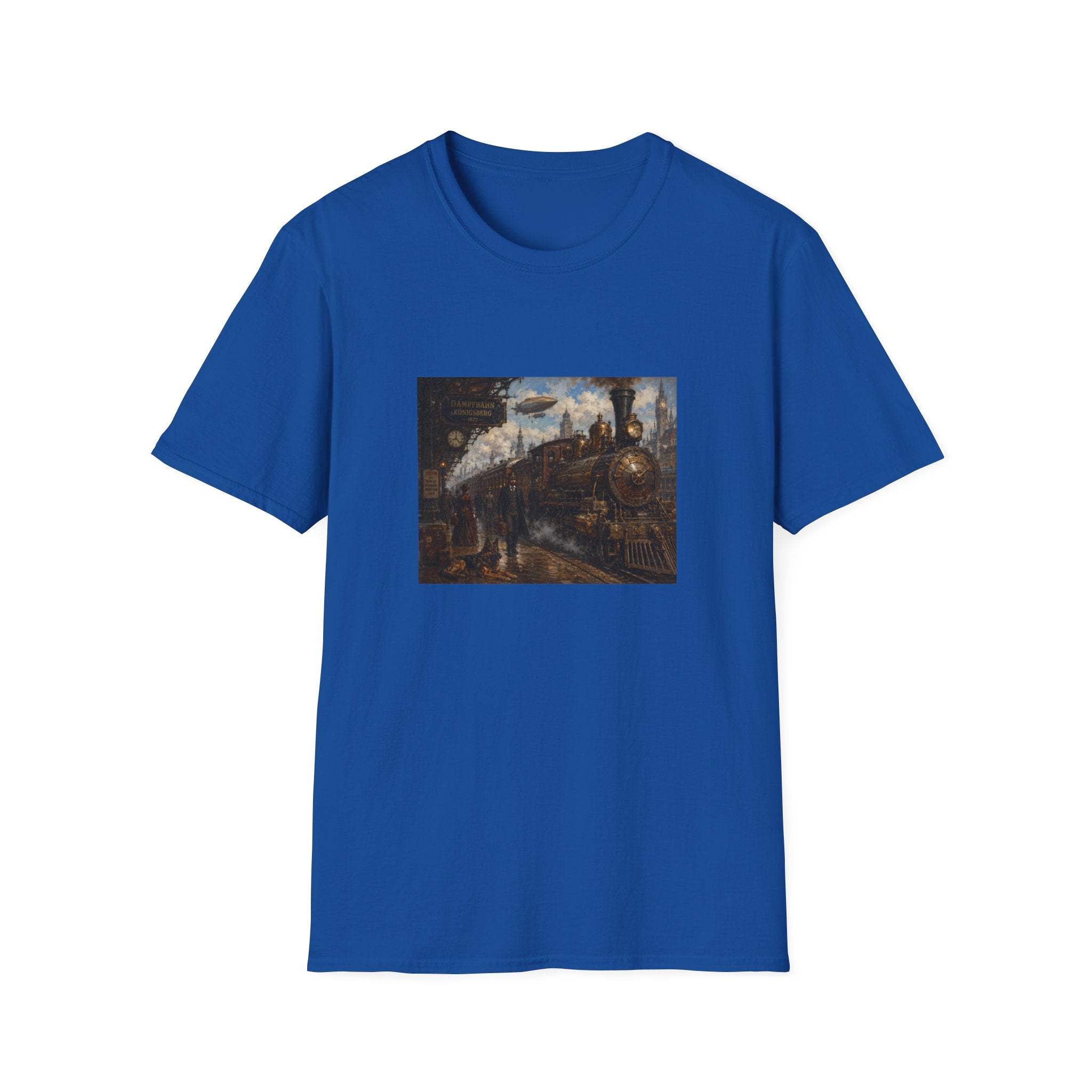 Steampunk Steamtrain T‑Shirt — Vintage Airship & Locomotive Art Tee