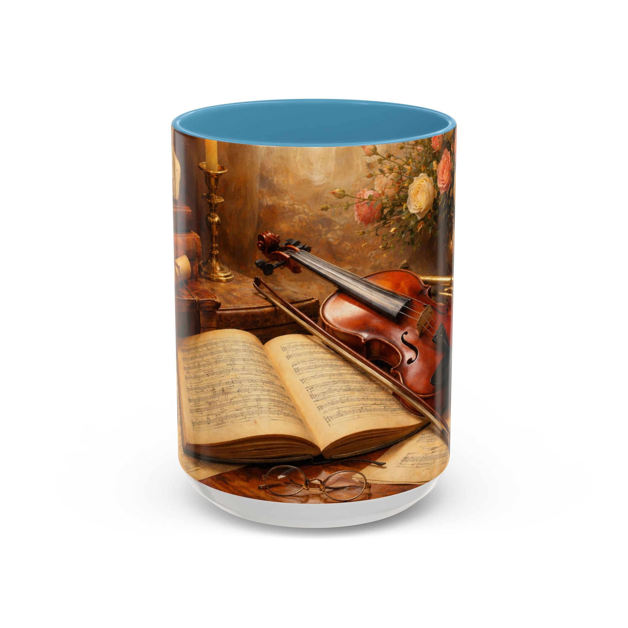 Classical Music Coffee Mug – Classical Music Floral Design (11/15 oz)