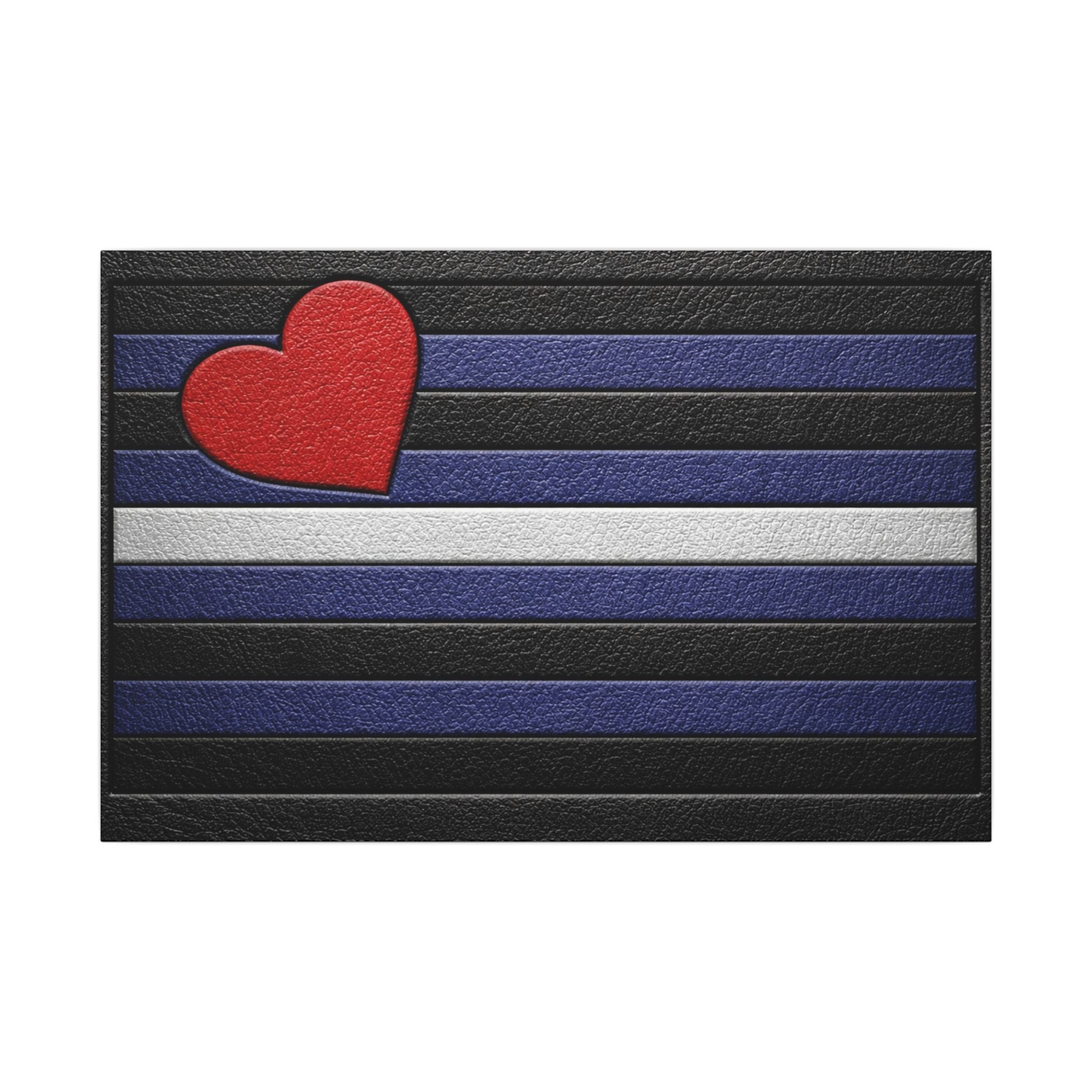 Leather Heart Canvas Wall Art - Matte Stretched Leather Pride Tribute