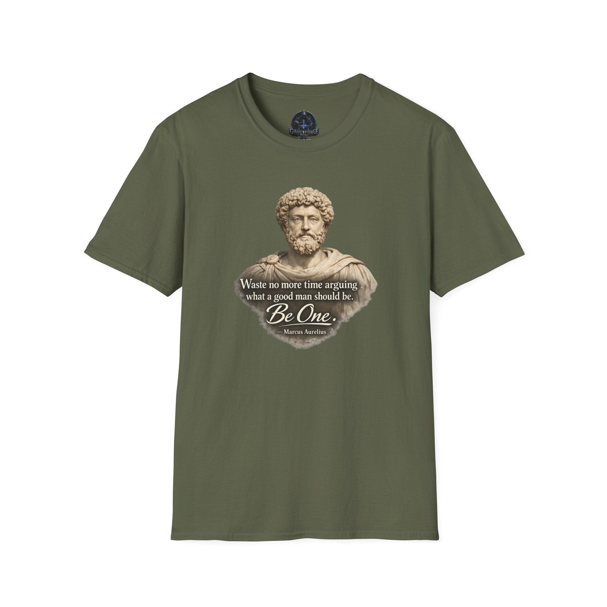 Marcus Aurelius Bust T-Shirt – “Waste No More Time...” Stoic Quote Tee