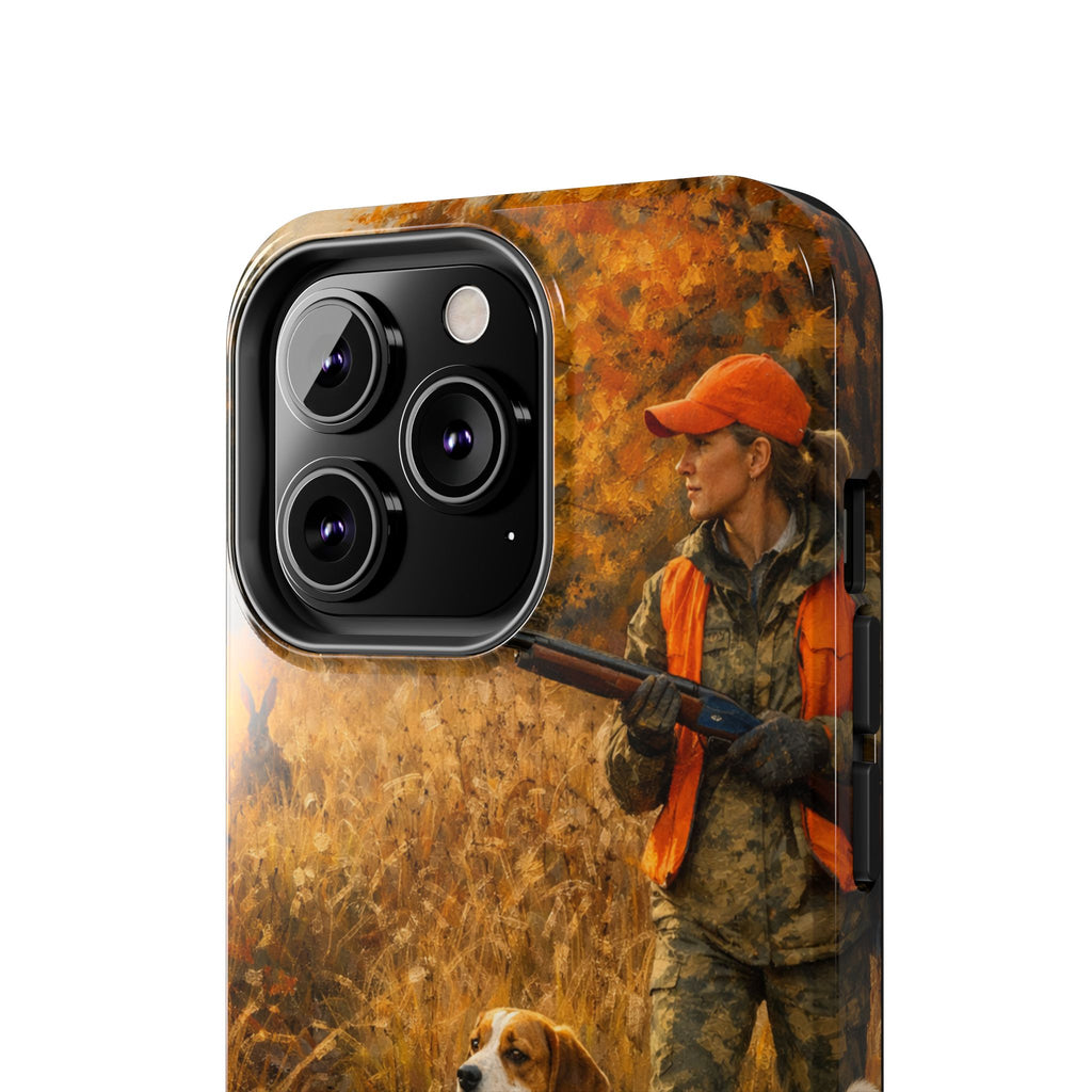 Hunting Scene Tough Phone Case — Hunter & Beagle Autumn Field Protective Cover