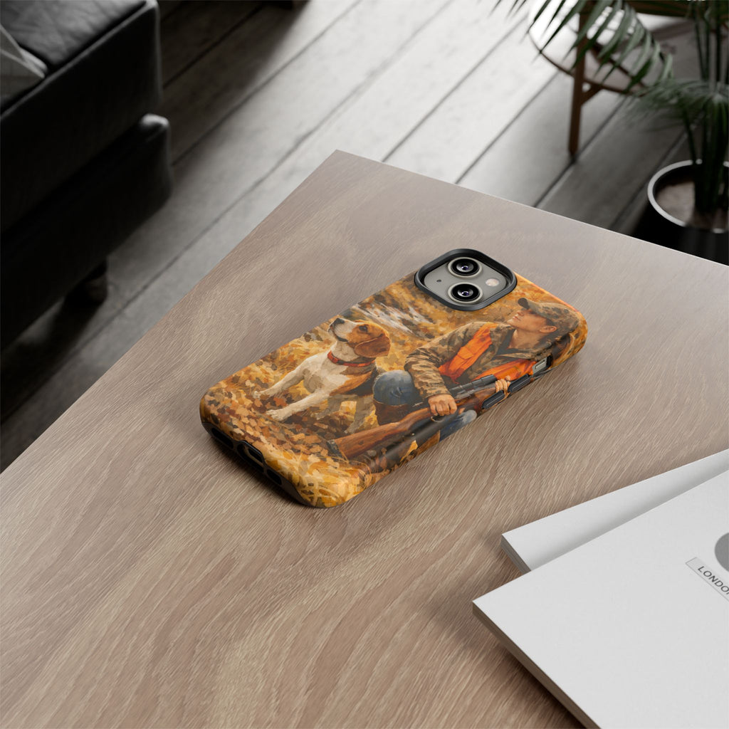 Hunter and Beagle Phone Case — Hunting Dog Autumn Camouflage iPhone Cover