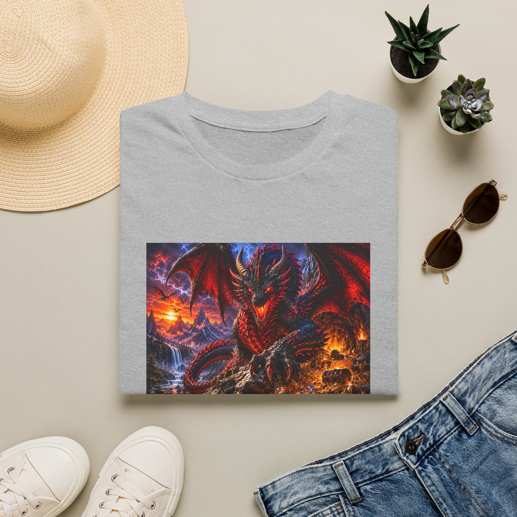 Dragon Guard T-Shirt — Epic Red Dragon Fantasy Art Tee