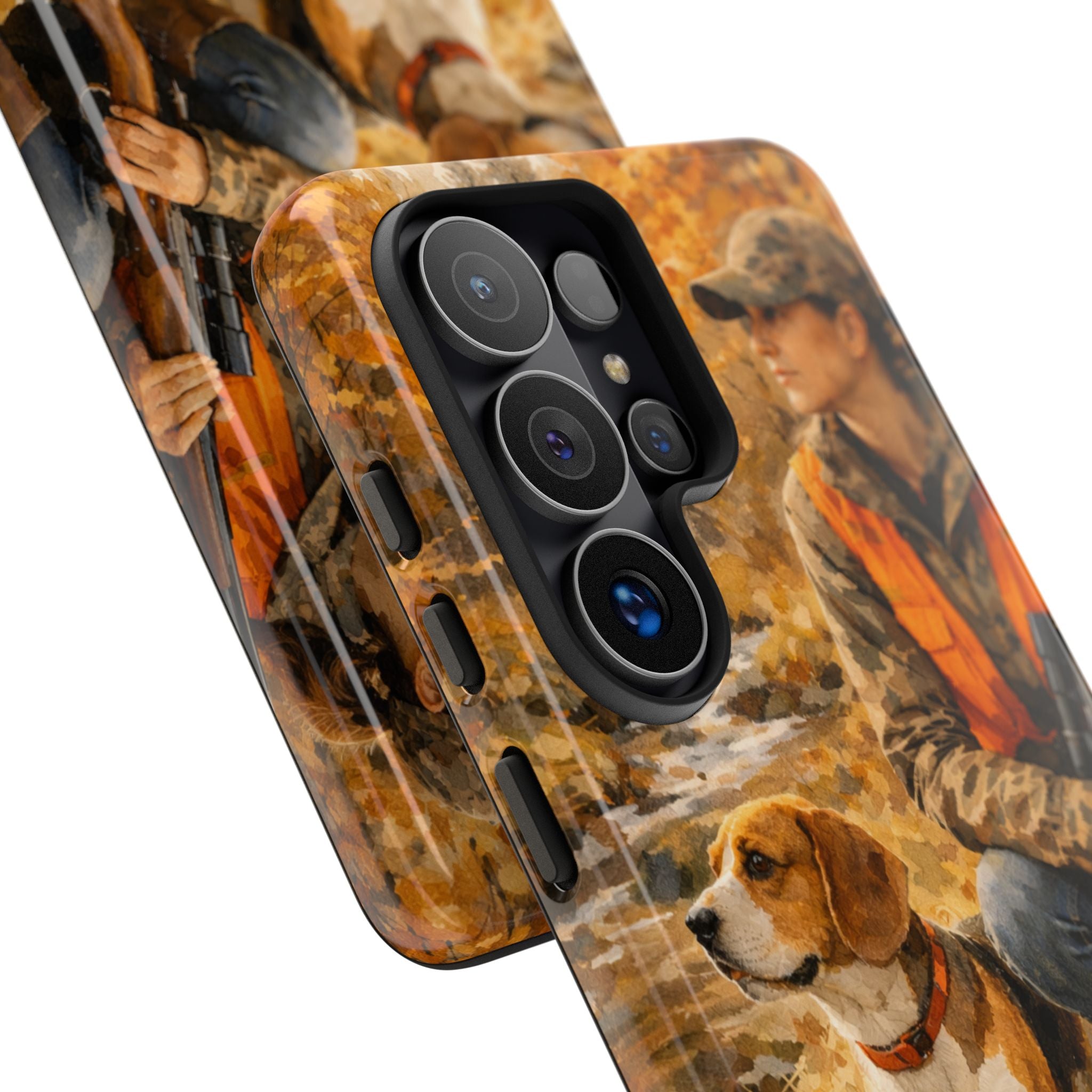 Hunter and Beagle Phone Case — Hunting Dog Autumn Camouflage iPhone Cover