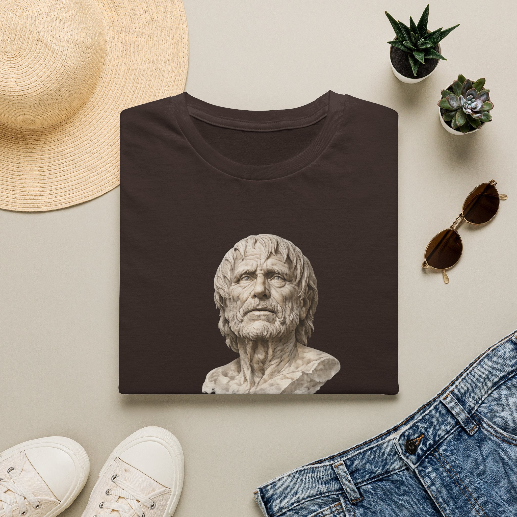 Stoic Philosopher Bust T-Shirt — Seneca Quote Tee