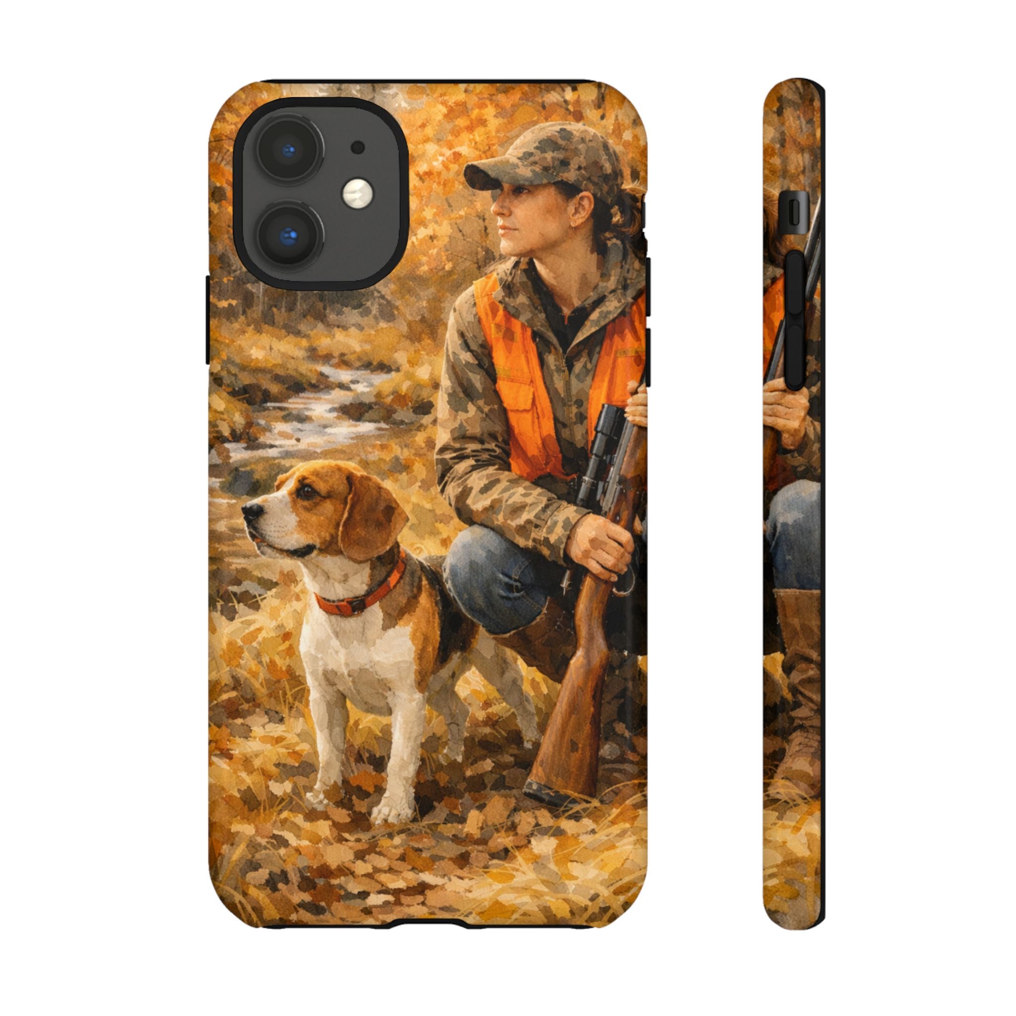 Hunter and Beagle Phone Case — Hunting Dog Autumn Camouflage iPhone Cover