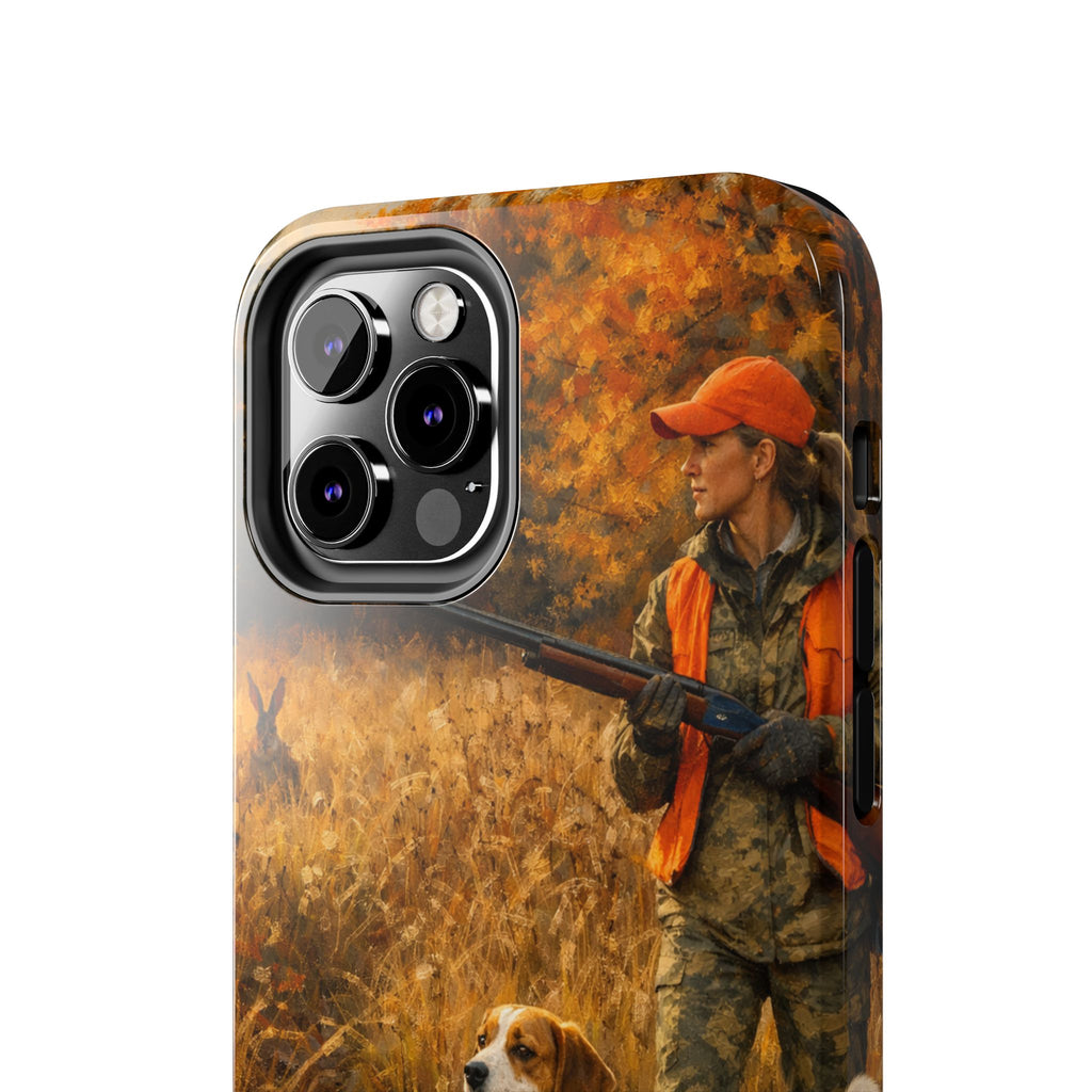 Hunting Scene Tough Phone Case — Hunter & Beagle Autumn Field Protective Cover