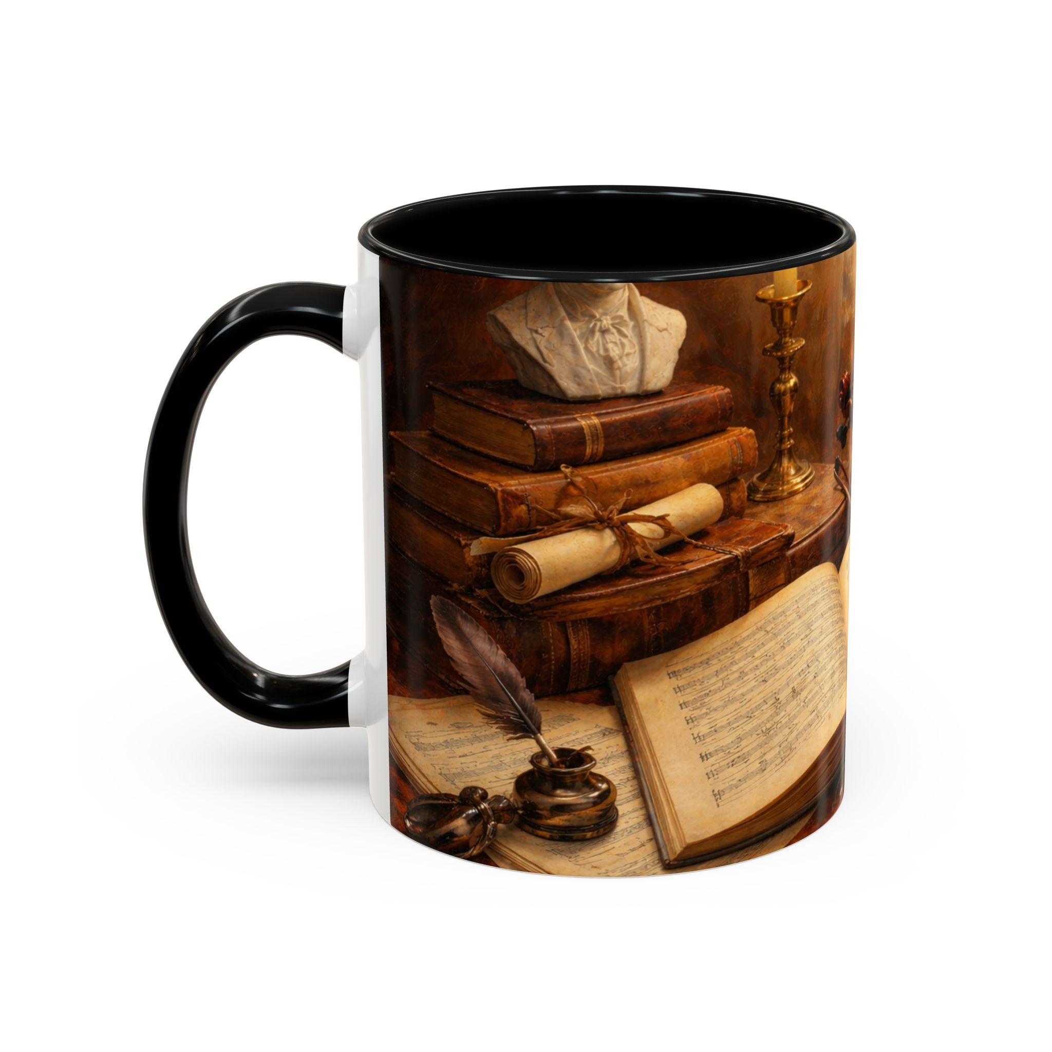 Classical Music Coffee Mug – Classical Music Floral Design (11/15 oz)