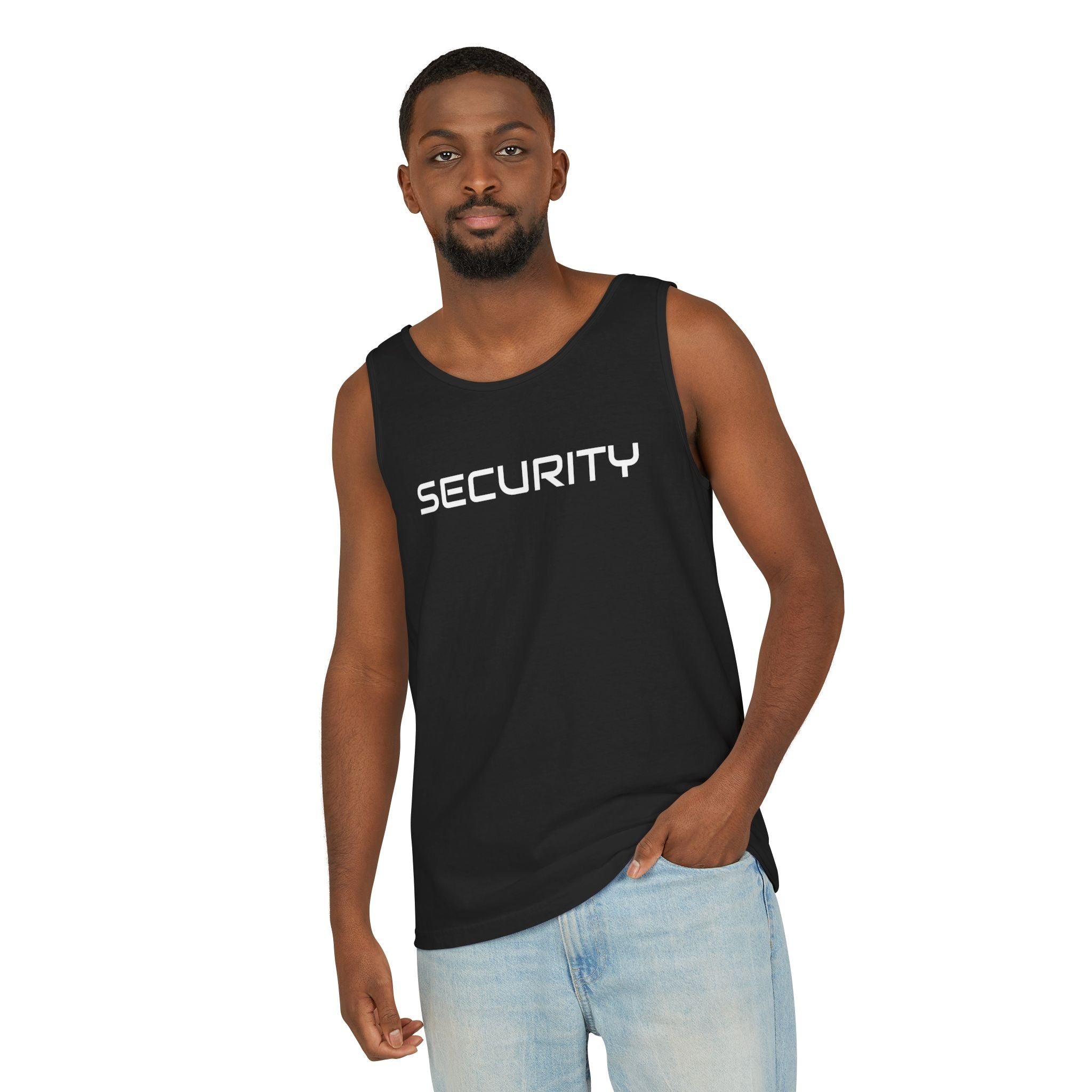SECURITY Graphic Tank Top — Bold 'SECURITY' Streetwear Muscle Tee