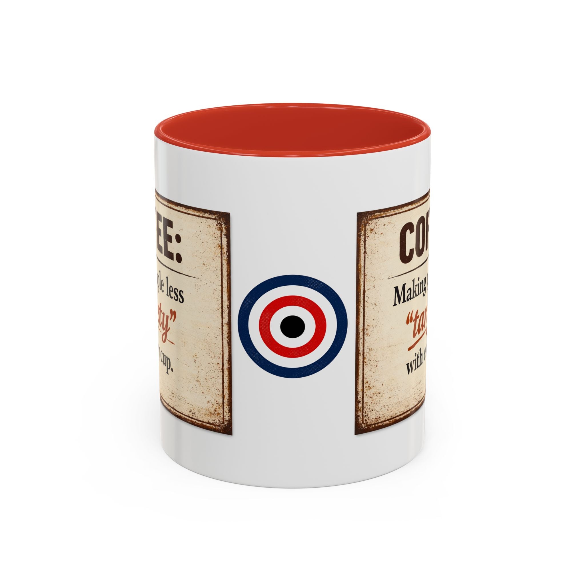Coffee Mug — “Coffee: Making people less ‘targety’ with every cup” Vintage Accent Mug
