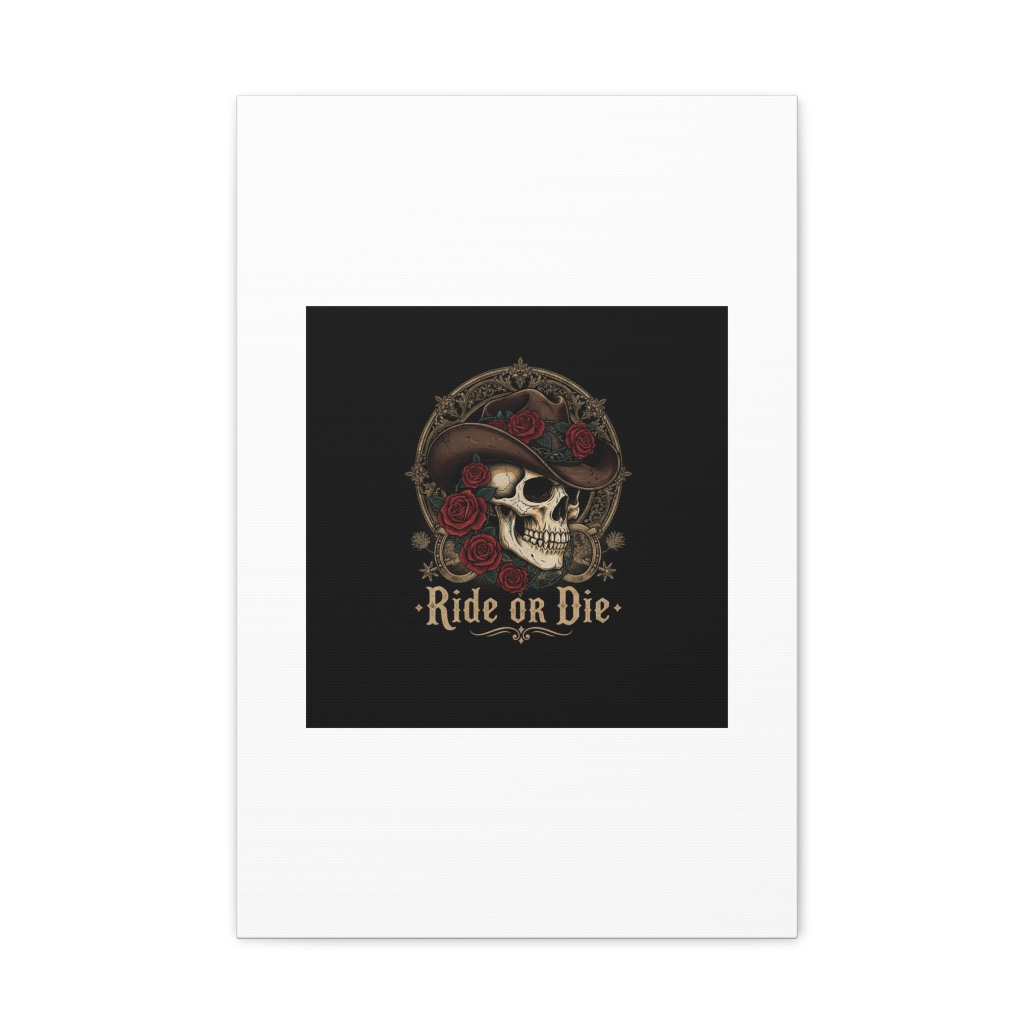 Ride or Die Skull Canvas | Western Skull Art, Gothic Americana