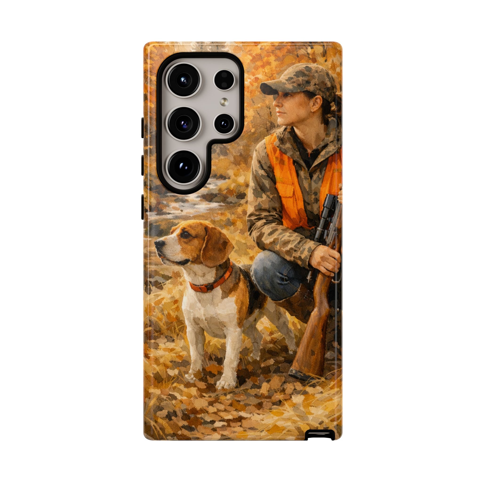 Hunter and Beagle Phone Case — Hunting Dog Autumn Camouflage iPhone Cover