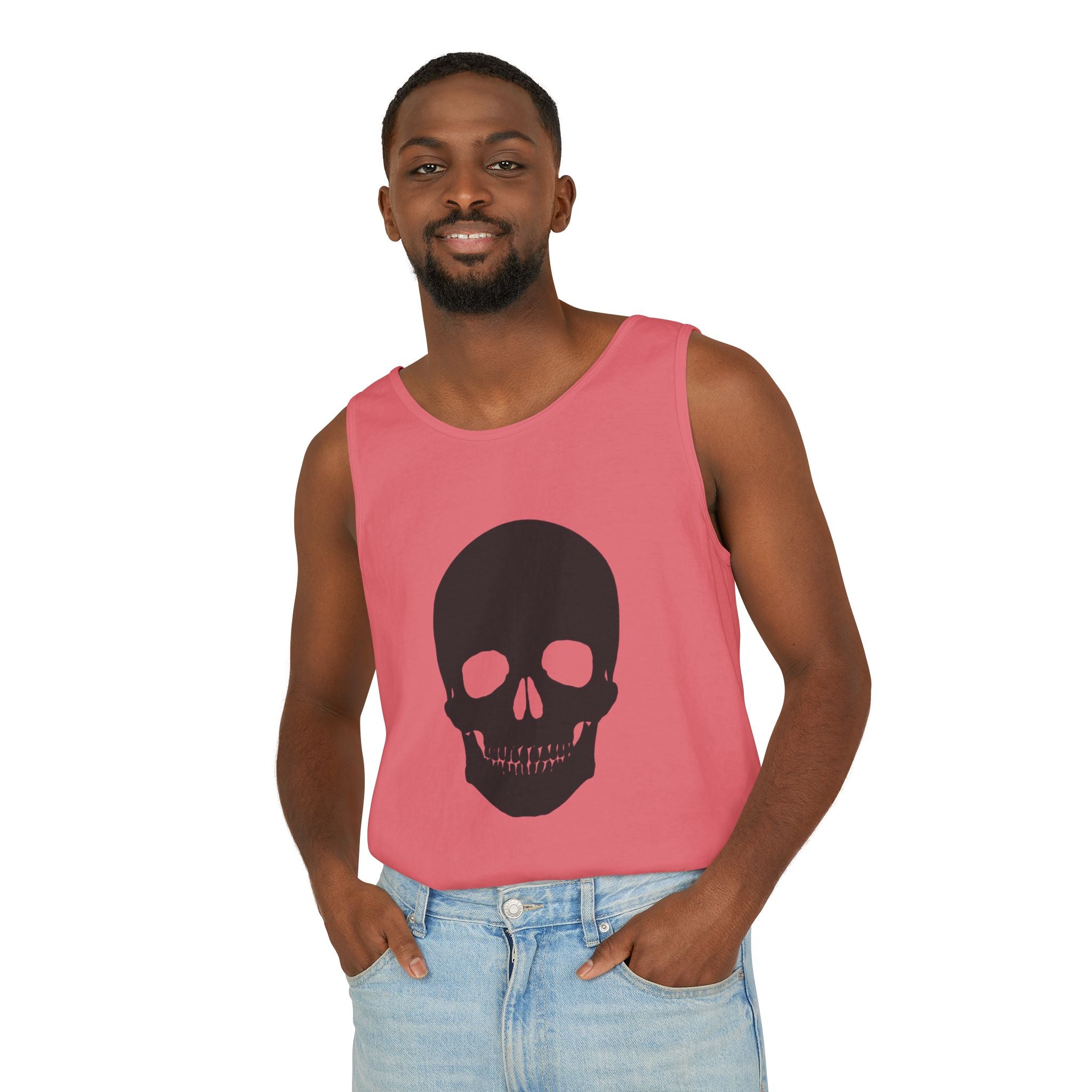 Skull Graphic Tank Top — Bold Black Skull Summer Vest