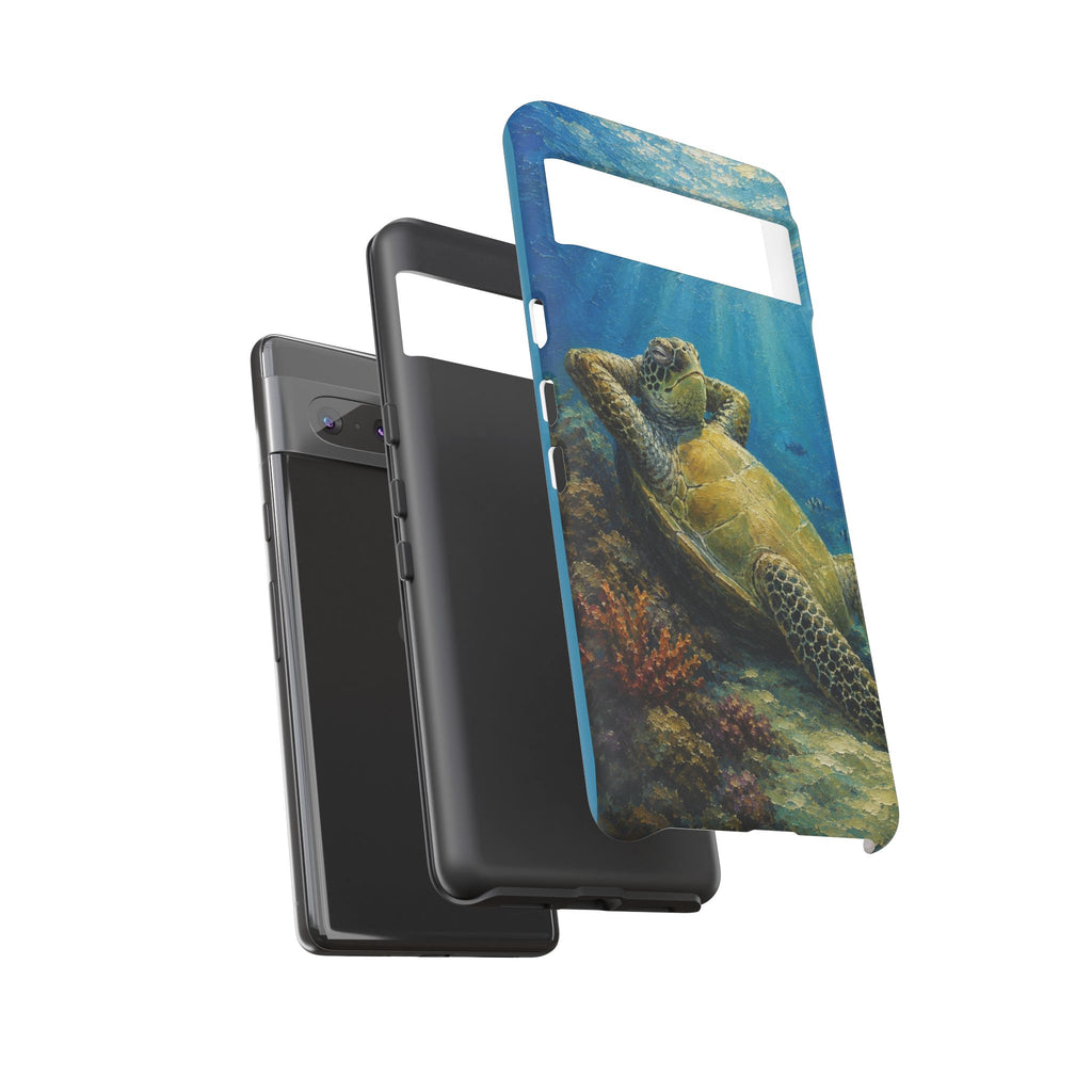 Sea Turtle Relaxation Phone Case — Ocean Underwater Art Protective Tough Case