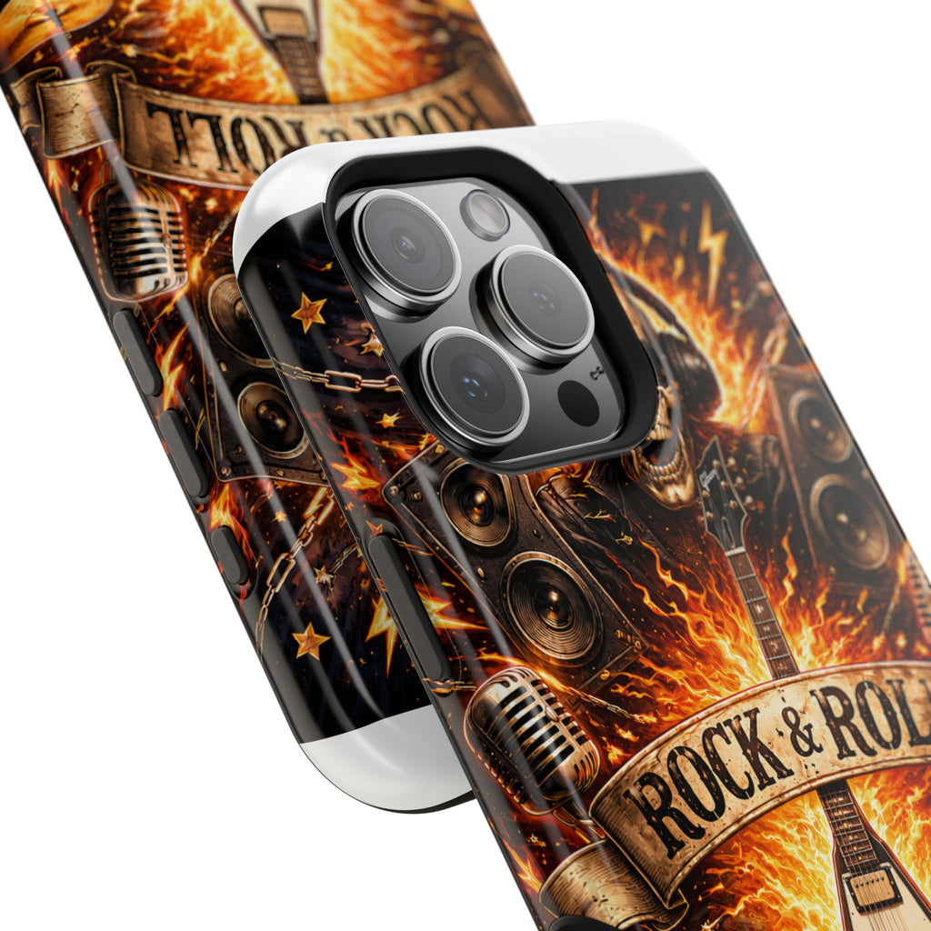 Rock & Roll Skull Guitar Phone Case — Magnetic Impact-Resistant