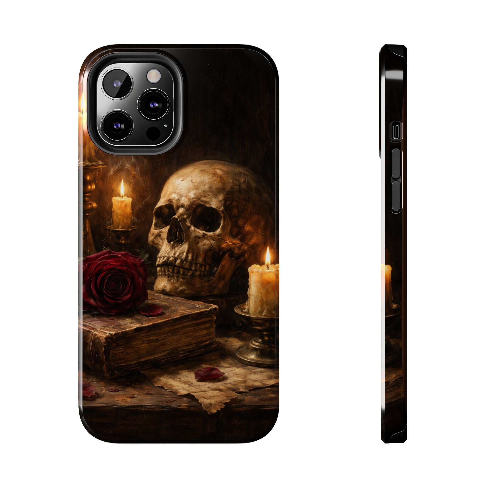 Skull & Candle Tough Phone Case — Memento Mori Protective Cover