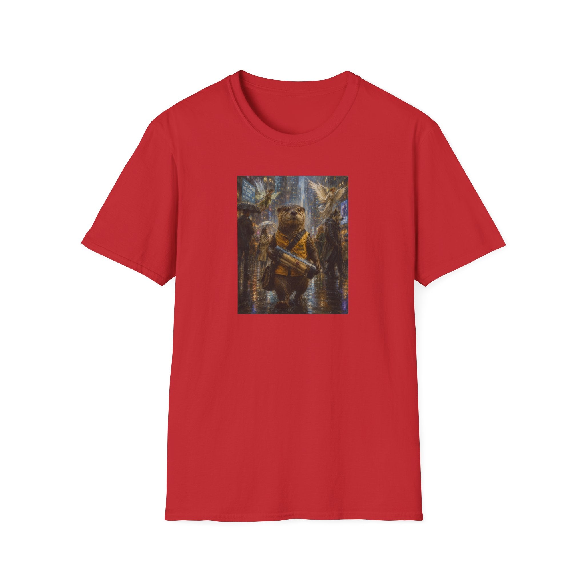 Messenger Otter Graphic Tee — Whimsical Otter Art Shirt
