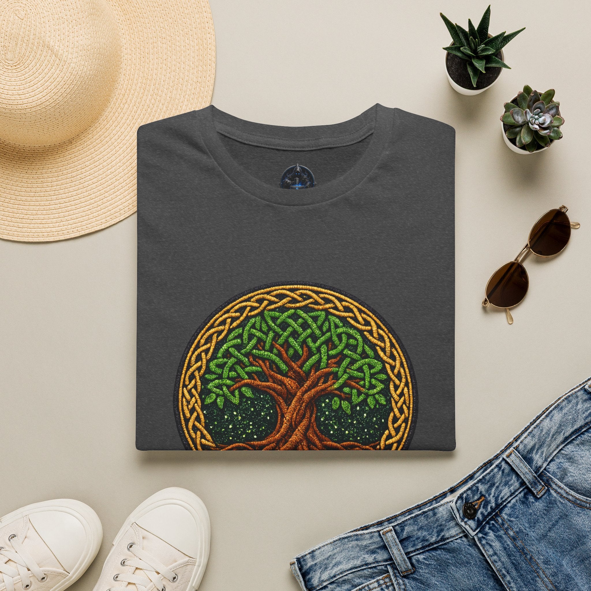 Celtic Tree of Life T‑Shirt — Green Knotwork Nature Tee
