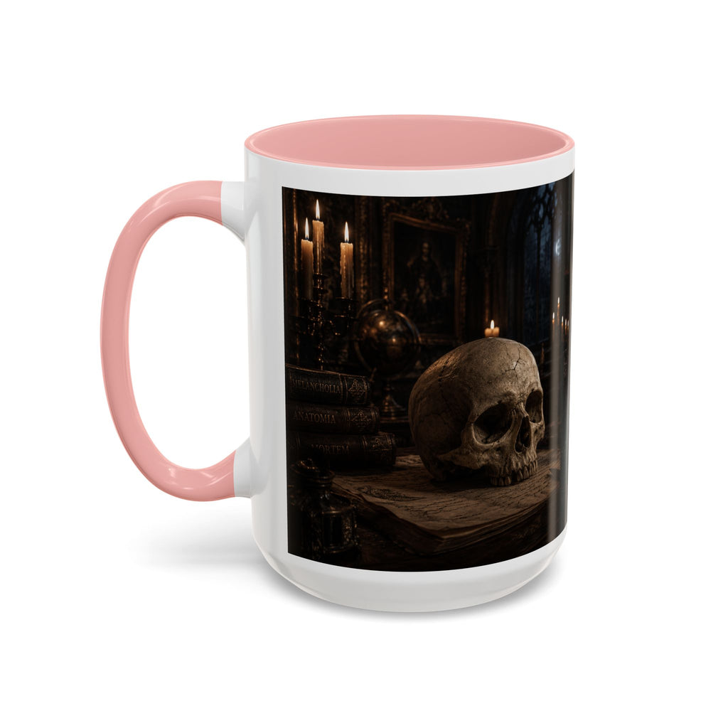 Gothic Skull Coffee Mug — Candlelit Occult Library Accent Mug (11/15oz)