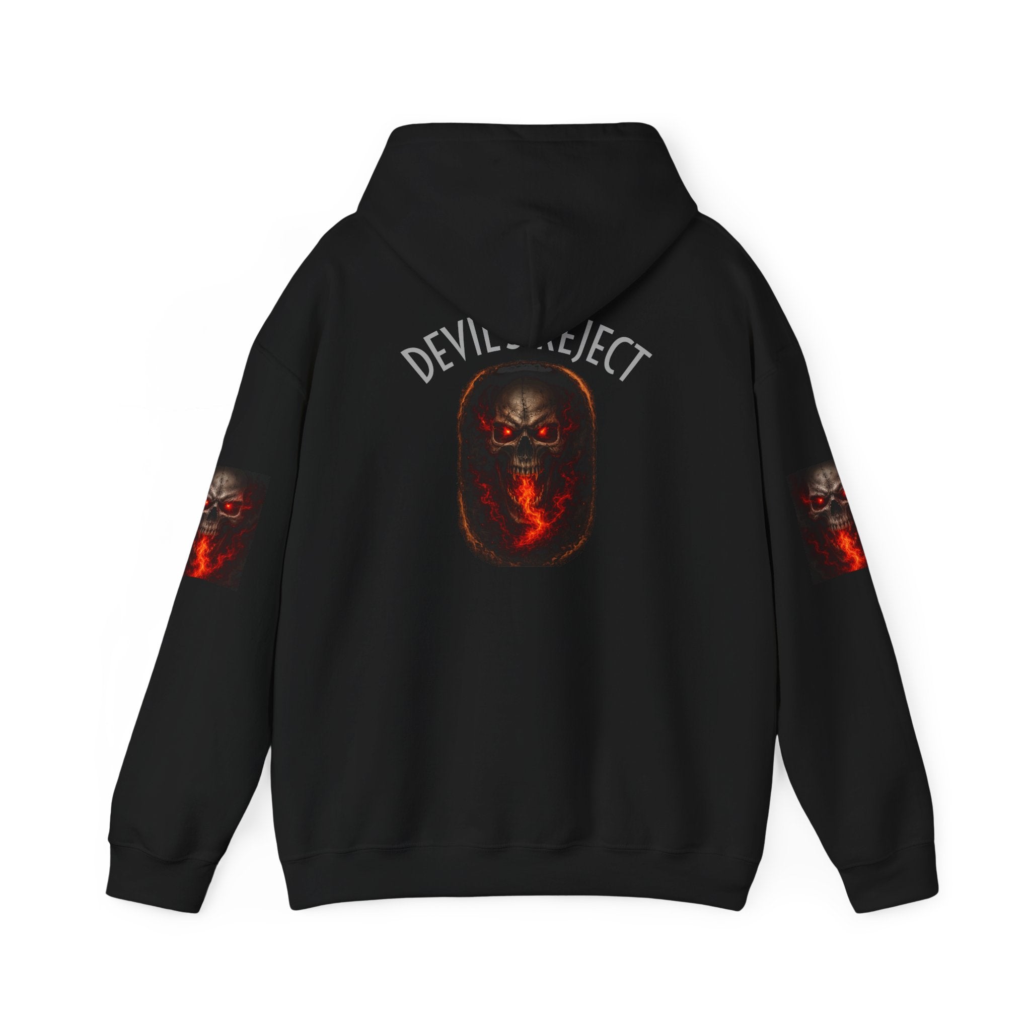 Devil's Reject Hoodie — Fiery Skull Graphic Pullover