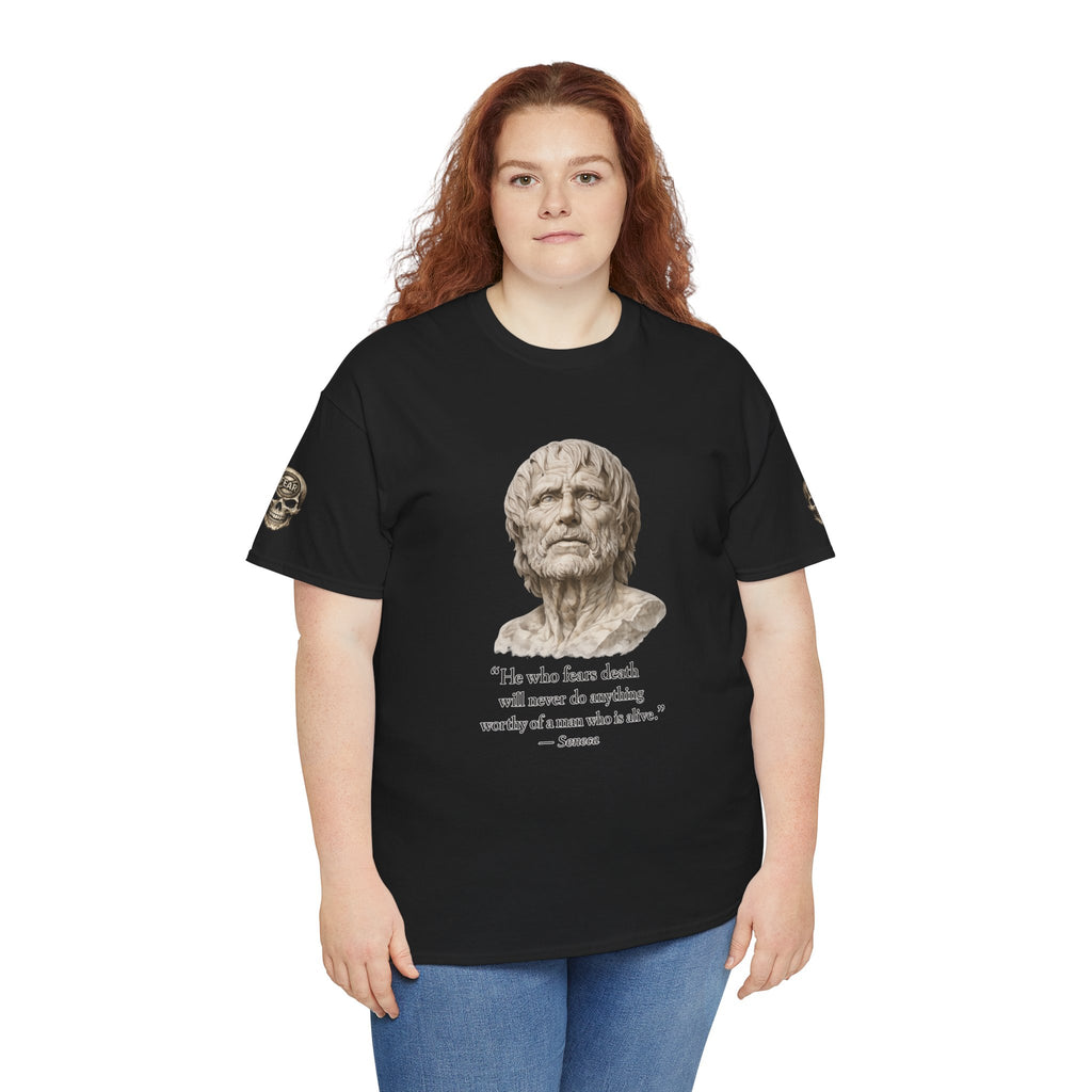 Premium Memento Mori Tee — Stoic Bust & Skull Graphic T-Shirt