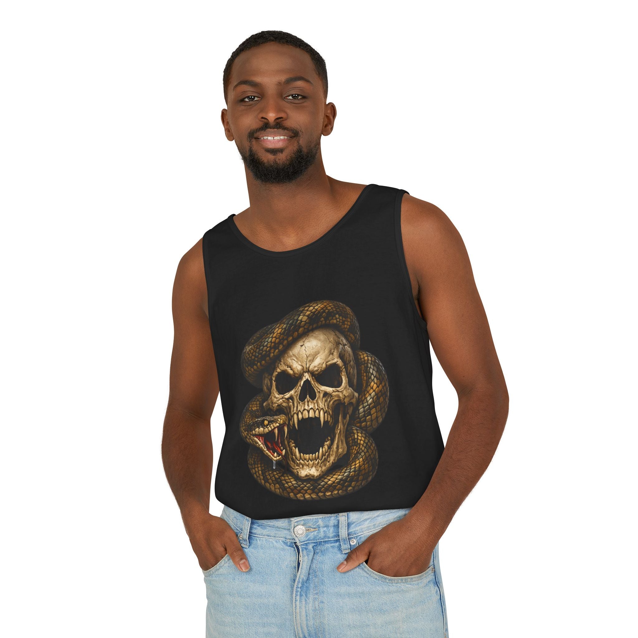 Skull & Snake Tank Top — Gothic Grunge Graphic Tank