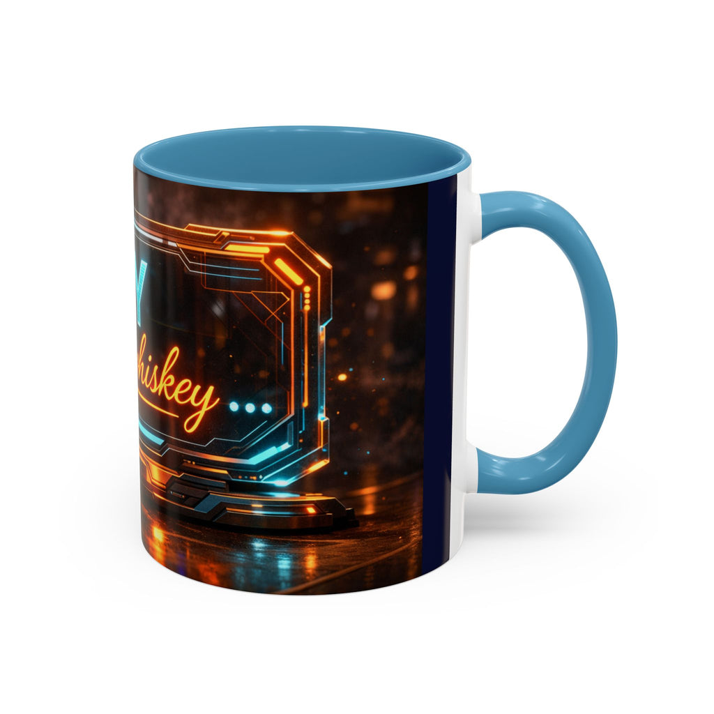 Coffee Mug — Neon Sign “May Contain Whiskey” Accent Mug (11/15 oz)