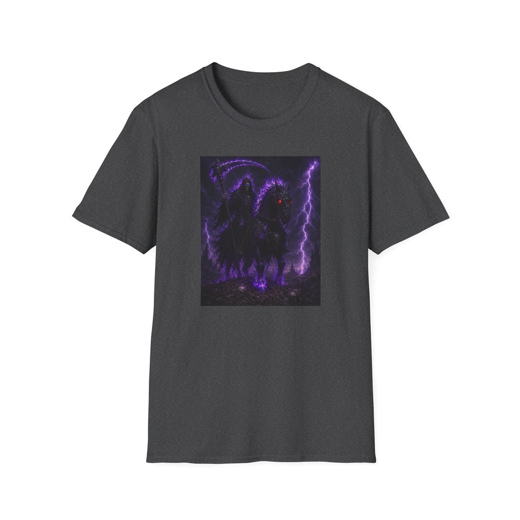 Grim Reaper T-Shirt — Purple Neon Death Rider Tee