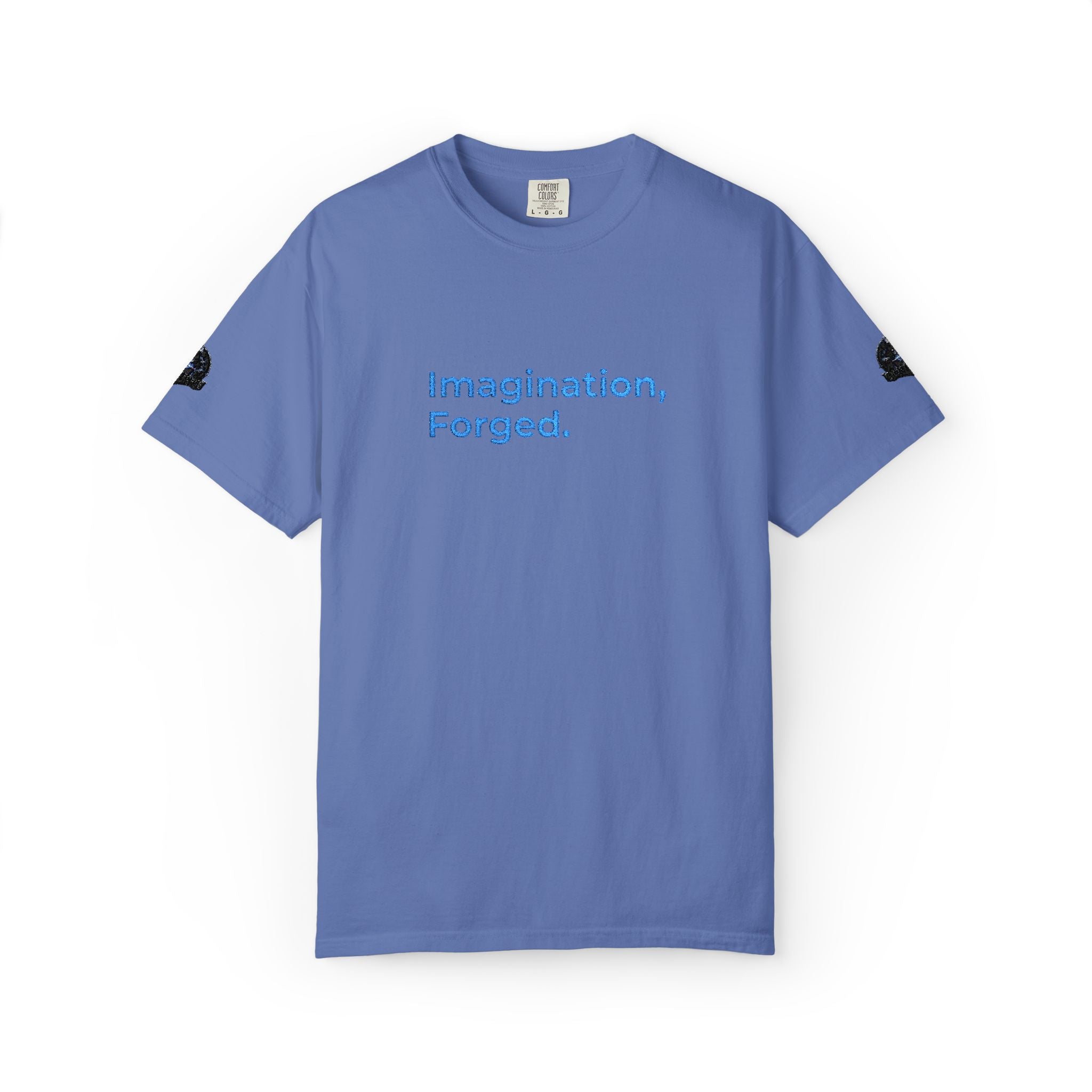 Imagination, Forged. Embroidered Tee — Graphic Garment-Dyed T-Shirt