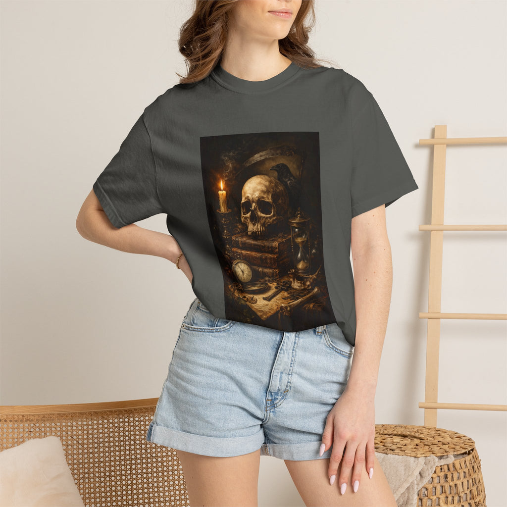 Skull & Candle - Memento Mori T-Shirt — Vintage Vanitas Art Tee