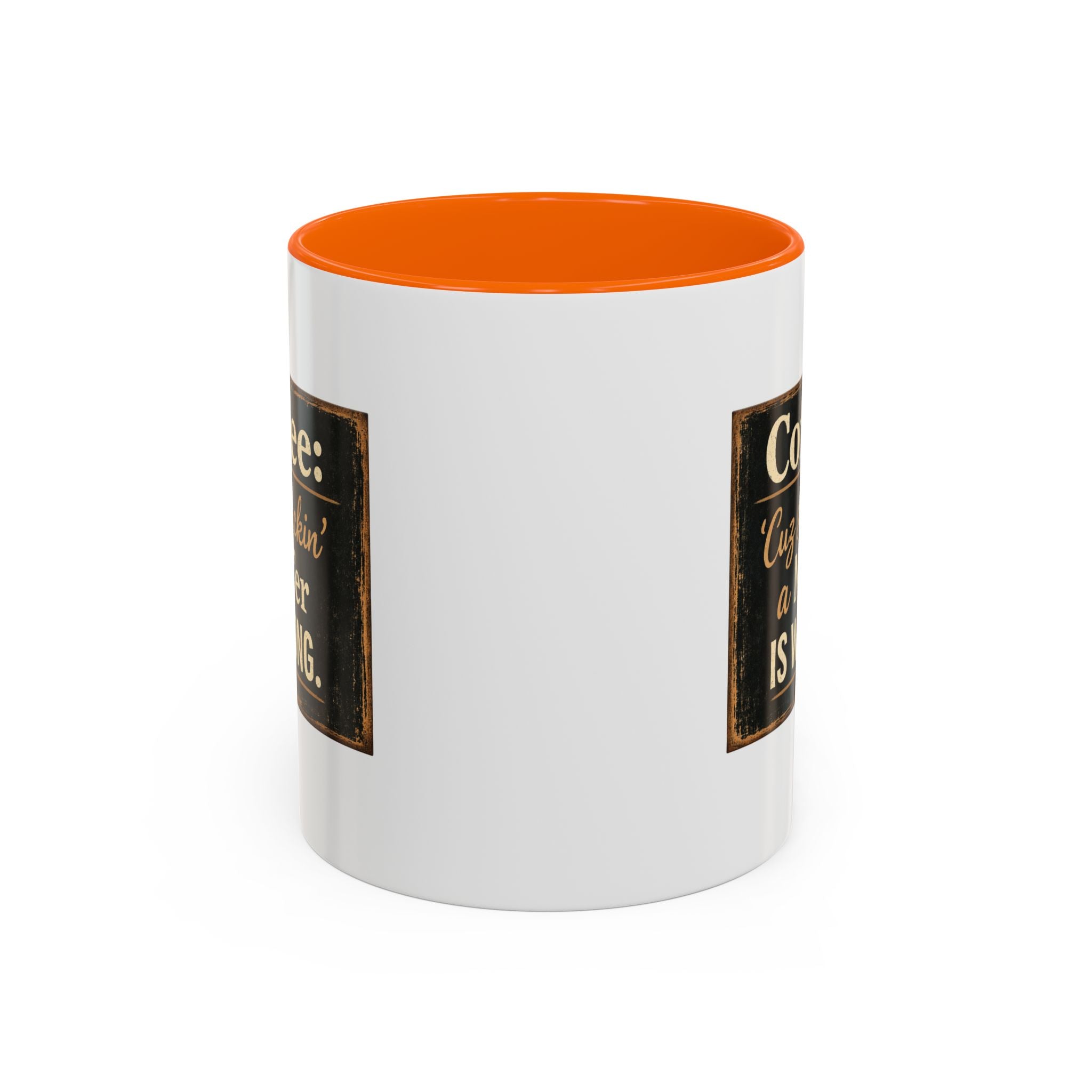 Coffee Mug — "Coffee: 'Cuz smacking a MF'er is wrong" Rustic Funny Ceramic Accent Mug