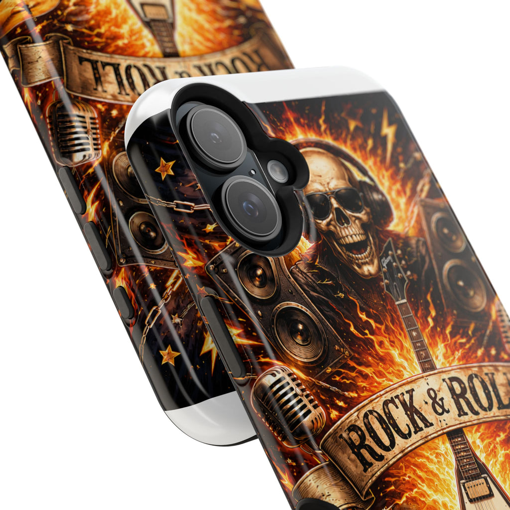 Rock & Roll Skull Guitar Phone Case — Magnetic Impact-Resistant