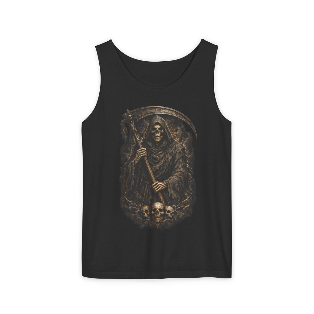 Reaper Scythe Tank Top — Gothic Grim Reaper Skull Graphic